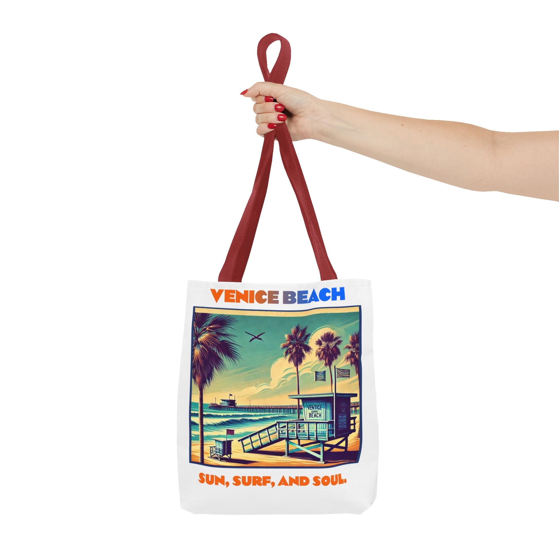 Venice Beach Tote Bag - Sun, Surf, and Soul, Beach Bag, Eco-Friendly, Summer Essential, Travel Tote, Gift for Beach Lovers