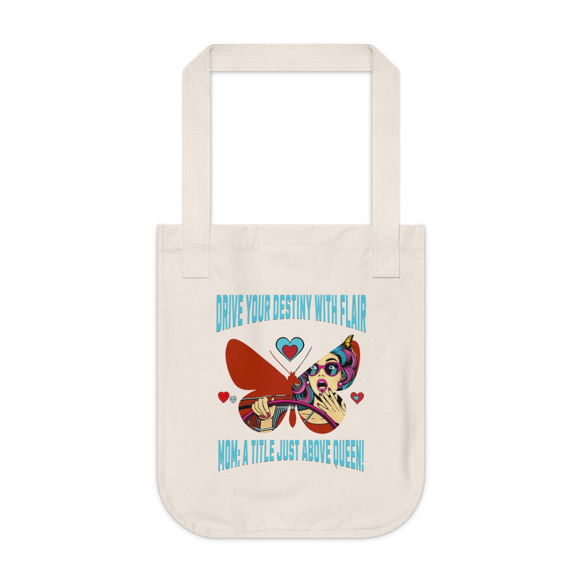 Inspired Organic Canvas Tote Bag - Drive Your Destiny, Eco-Friendly Shopping, Bohemian Style, Gift for Her, Sustainable Accessory