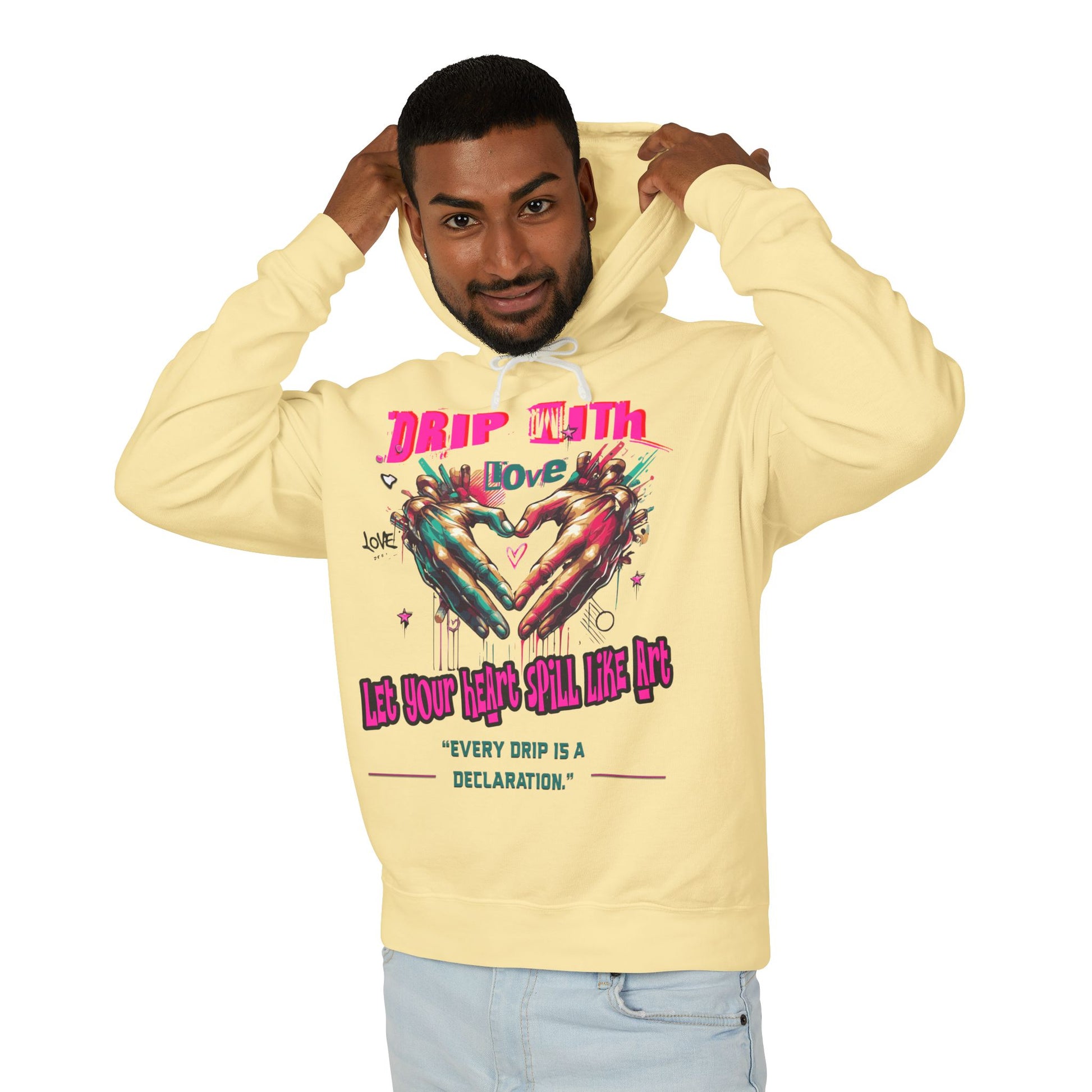 Colorful Love Hoodie, Unisex Sweatshirt for Couples, Unique Gift for Valentine's Day, Cozy Casual Hoodie, Drip with Love Design