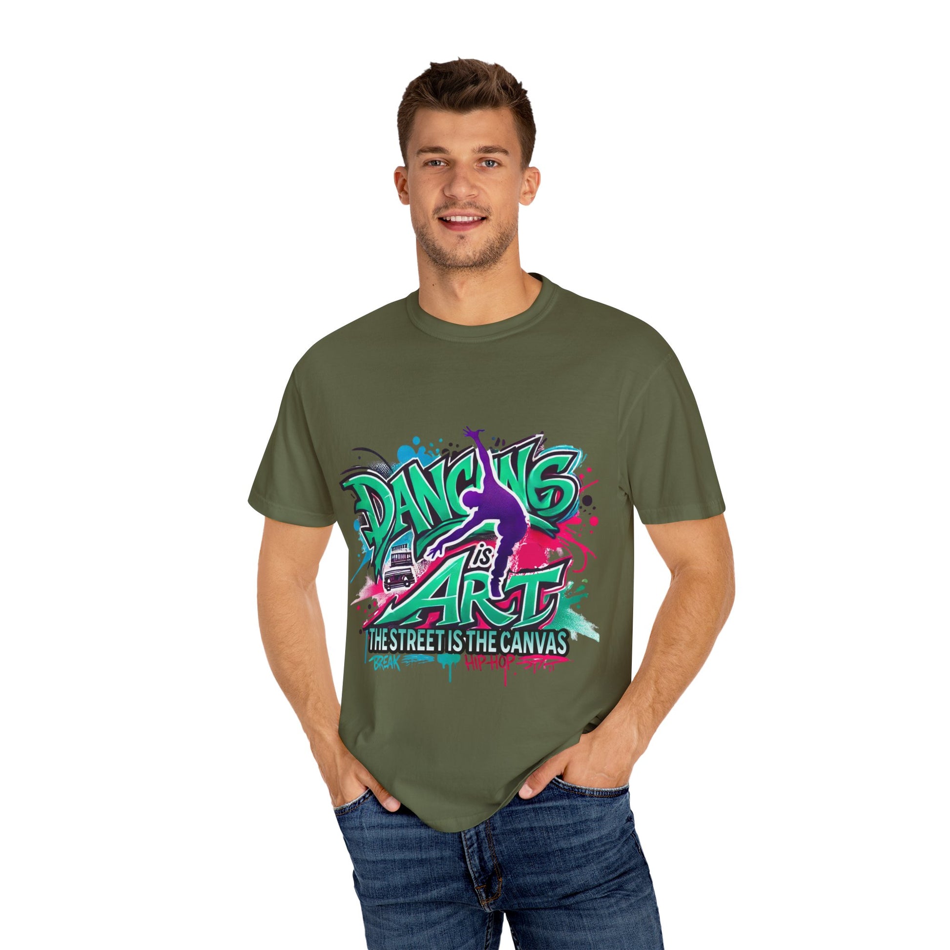Artistic Dance T-Shirt, Urban Dance Tee, Street Art Apparel, Gift for Dancers, Graffiti Shirt, Colorful Expression Tee