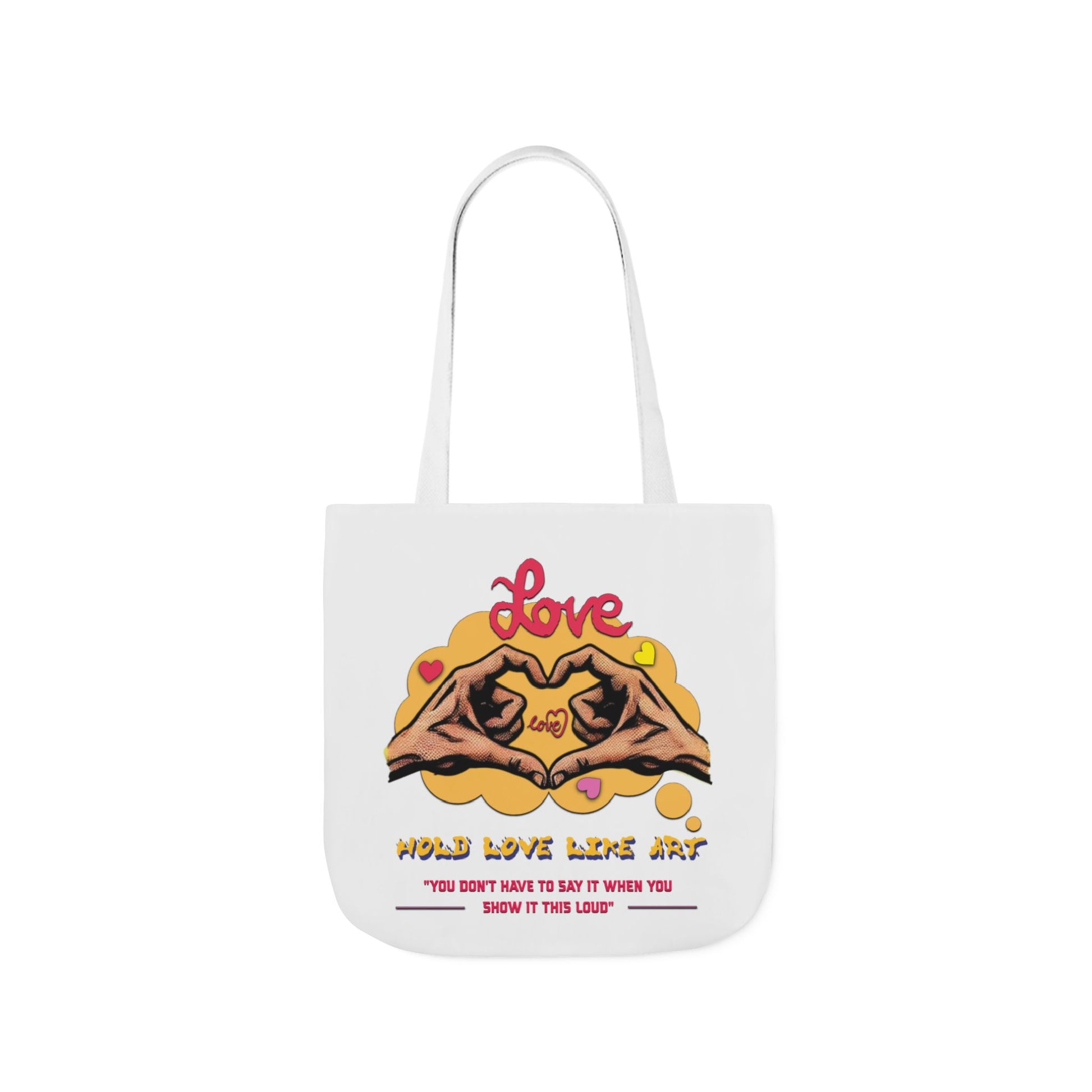 Love Canvas Tote Bag with 5-Color Straps - Perfect for Everyday Use, Gifts, Shopping, Eco-Friendly, Valentine's Day