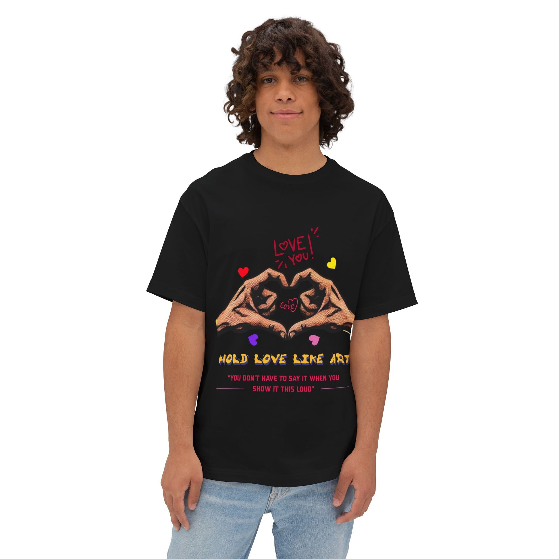 Unisex Oversized Boxy Tee - Love Life Art, Casual Wear, Gifts for Her, Art Apparel, Everyday Comfort Shirt