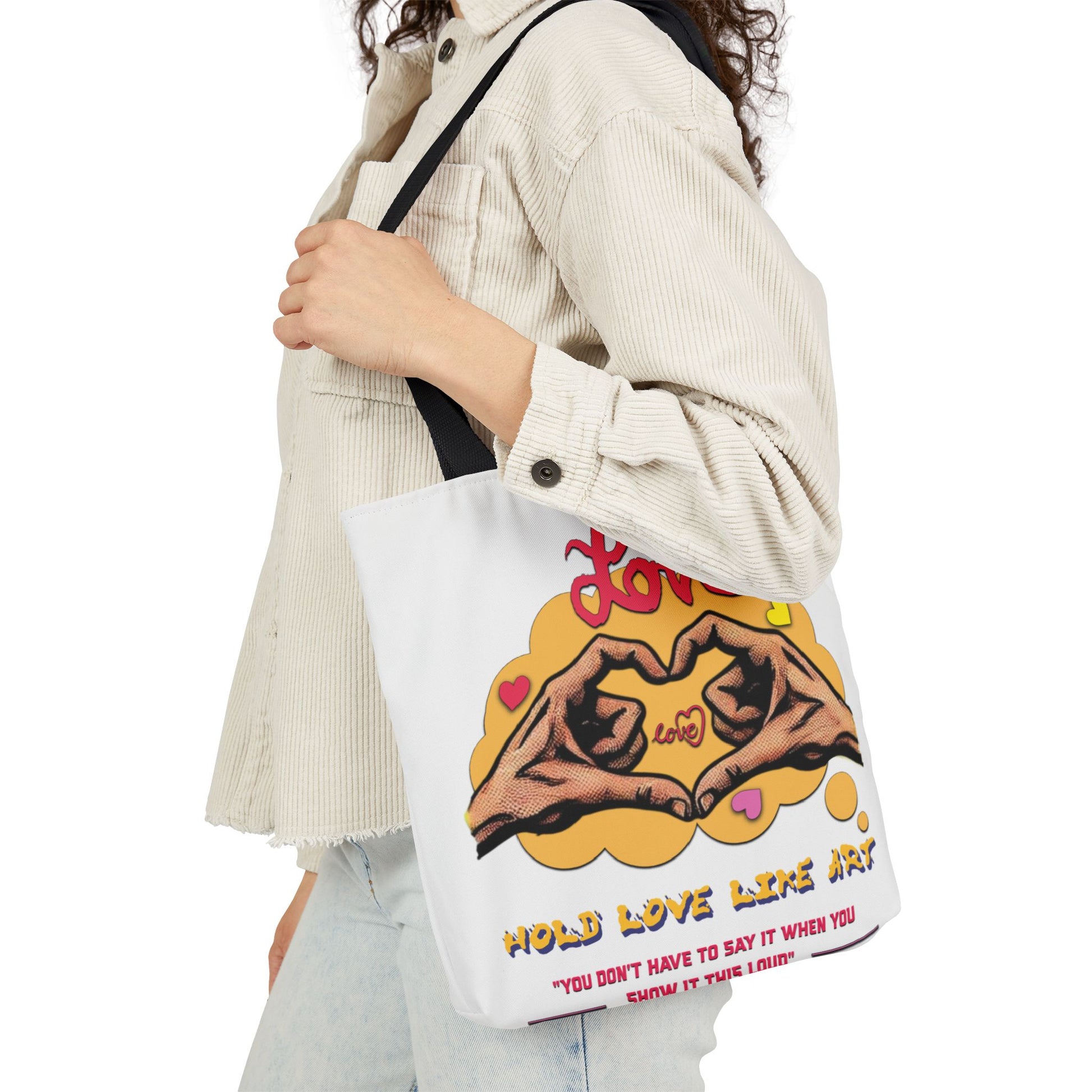 Love Canvas Tote Bag with 5-Color Straps - Perfect for Everyday Use, Gifts, Shopping, Eco-Friendly, Valentine's Day