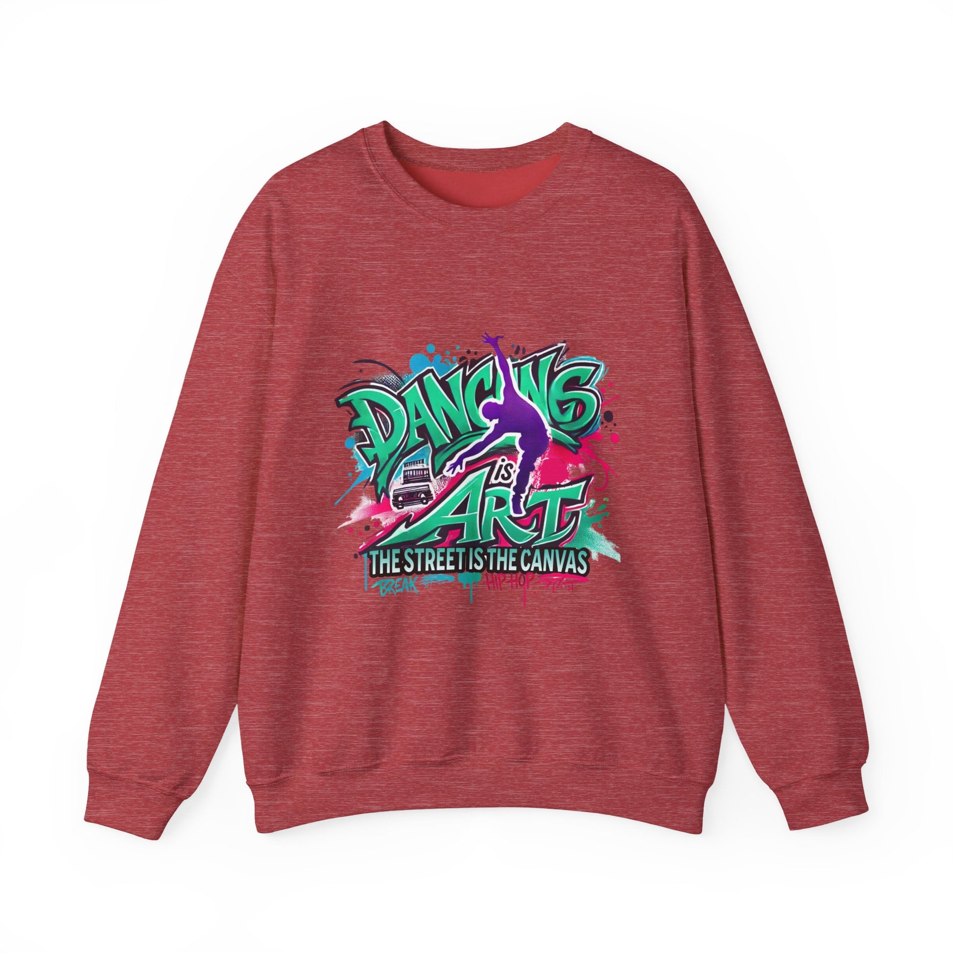 Colorful Street Art Sweatshirt, Unisex Crewneck Pullover, Dance Sweatshirt Gift, Streetwear Apparel, Artsy Fashion
