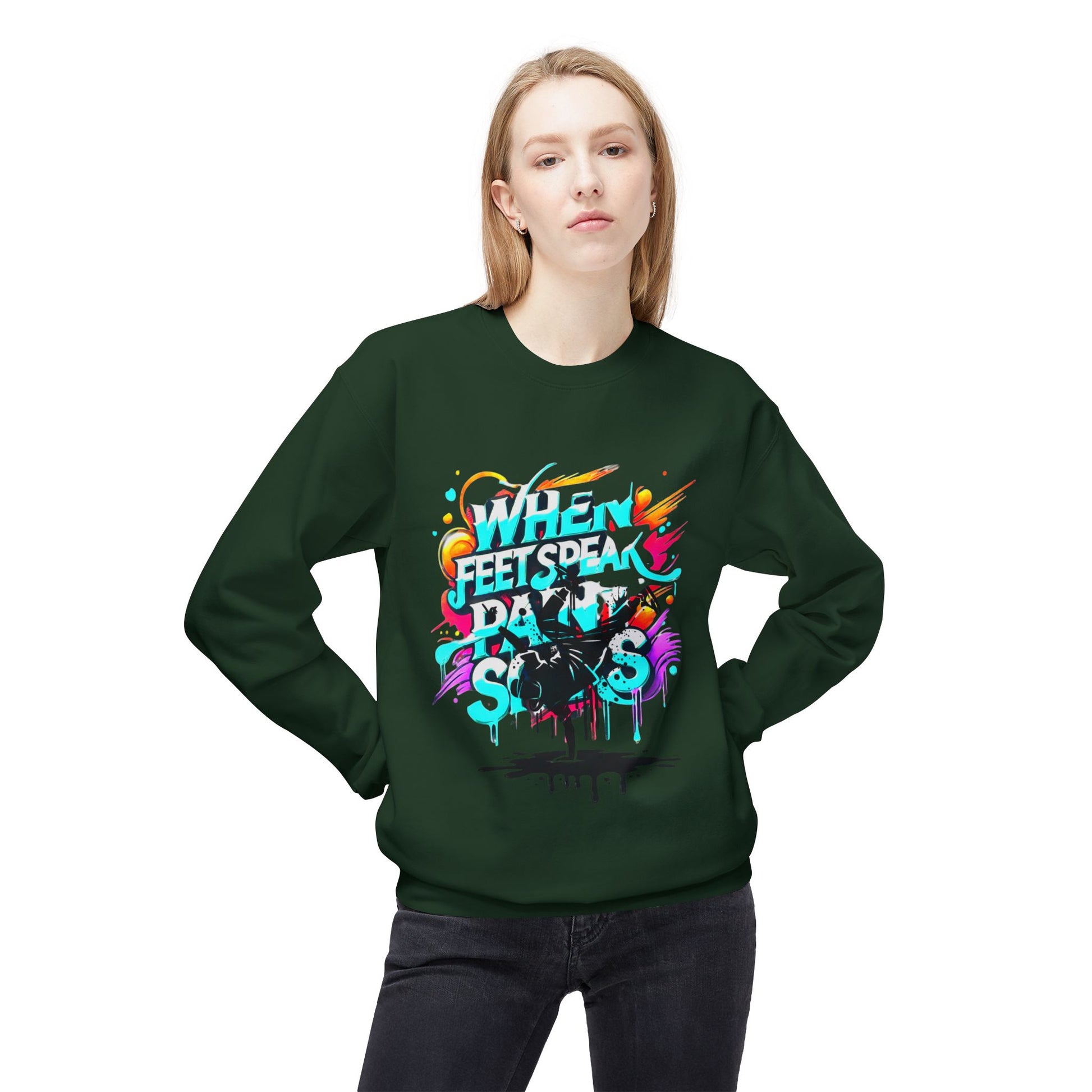 Bold in Motion Sweatshirt, Unisex Fashion Sweatshirt, Art Lover Apparel, Gift for Dancers, Street Art Crew