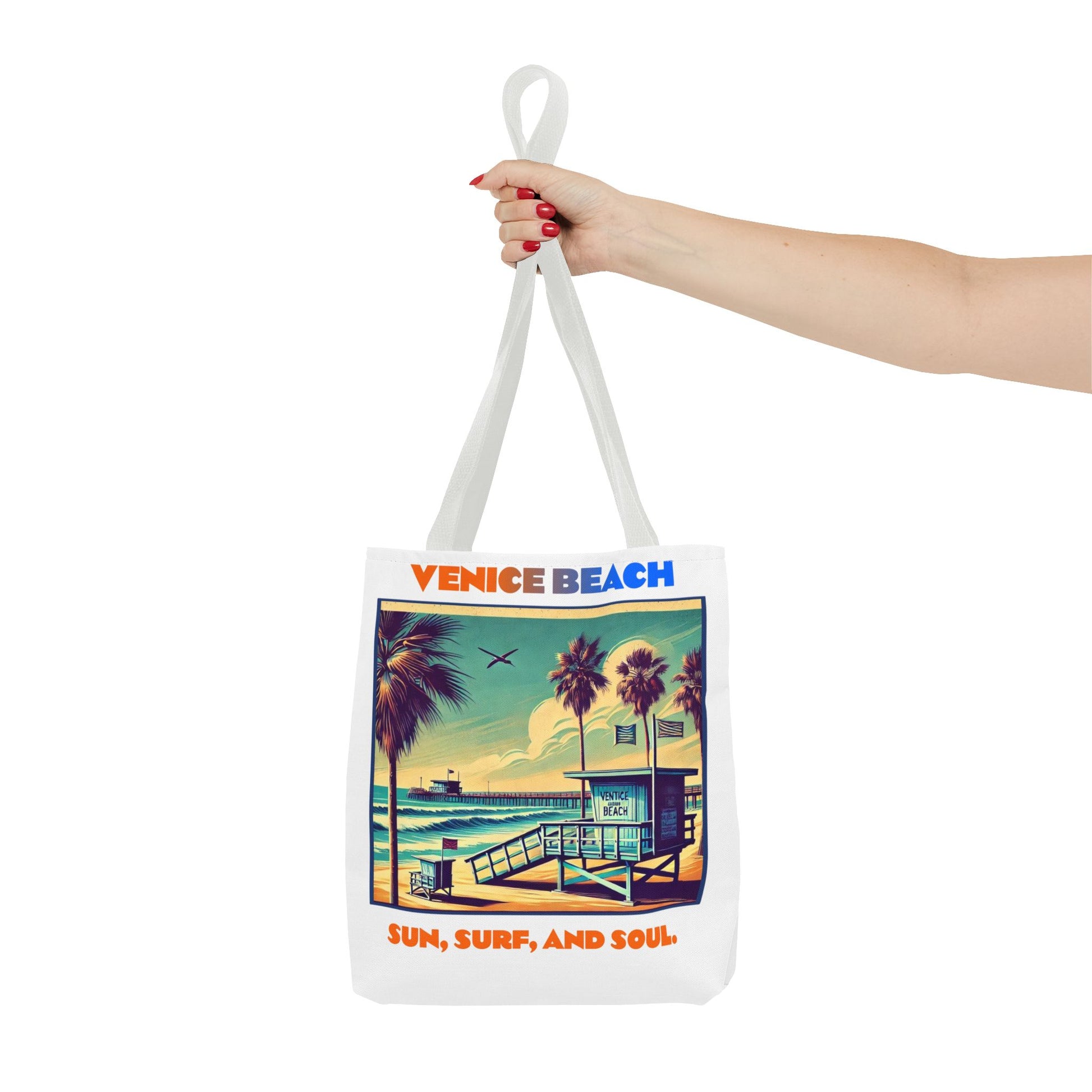 Venice Beach Tote Bag - Sun, Surf, and Soul, Beach Bag, Eco-Friendly, Summer Essential, Travel Tote, Gift for Beach Lovers