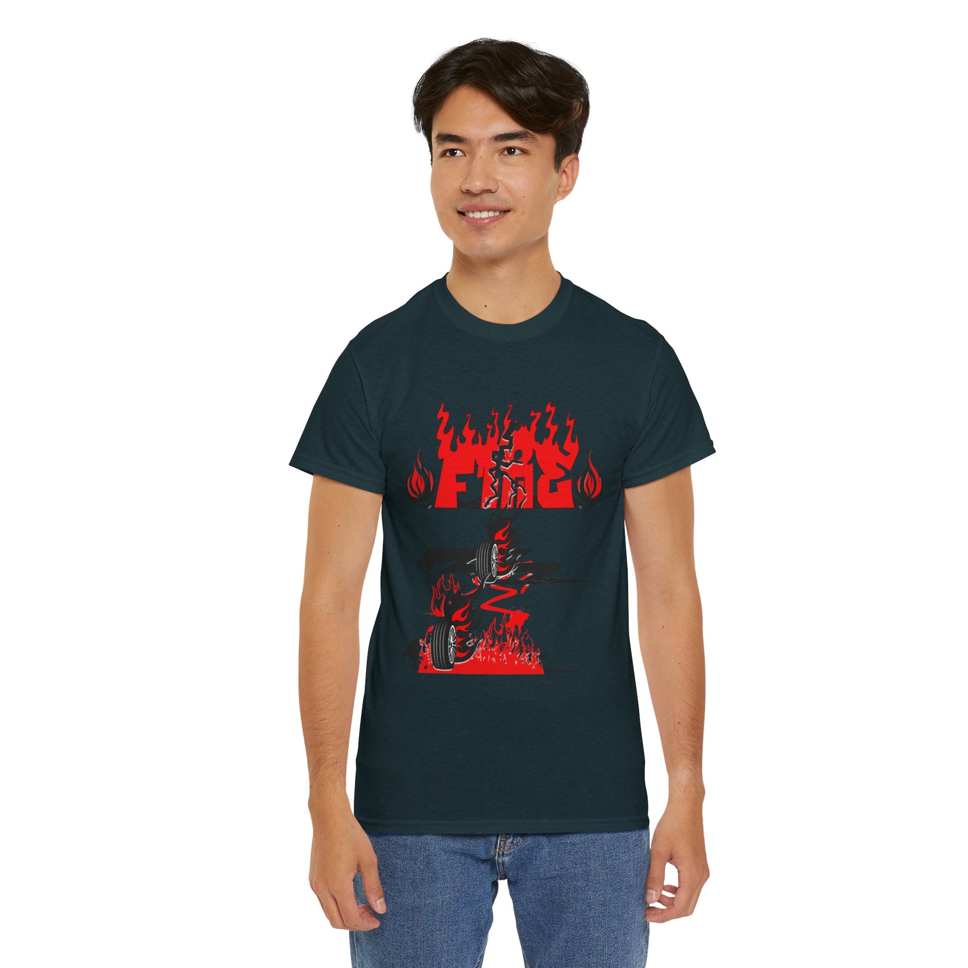 Fire Graphic Unisex Tee, Graphic T-Shirt, Casual Wear, Street Style, Gift for Him/Her, Festival Outfit