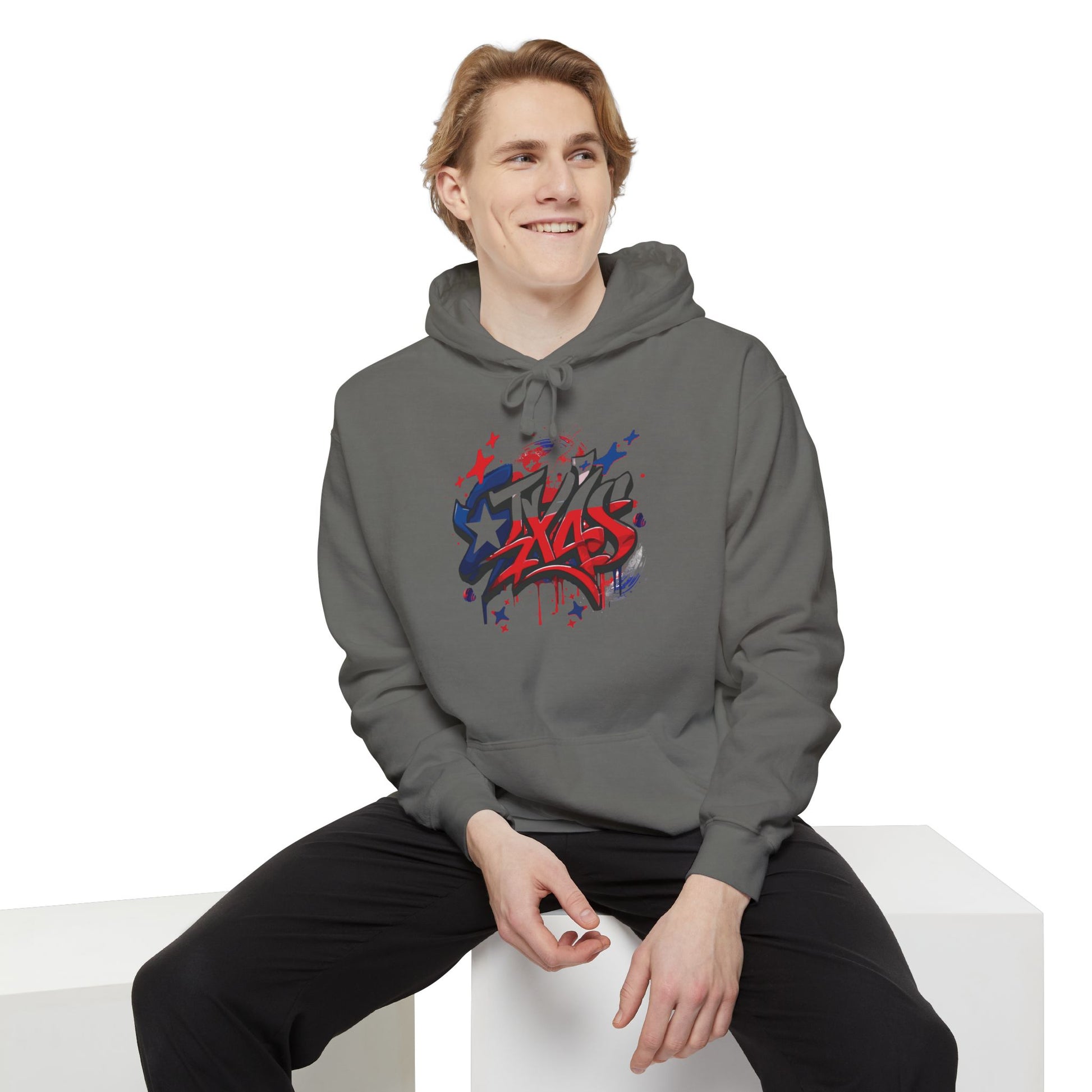 Fourth of July, Street Style Patriotic Graffiti Hoodie – Casual Unisex Sweatshirt for Celebration, Everyday Wear, Gift Idea, Summer BBQ, Fourth of July, Street Style