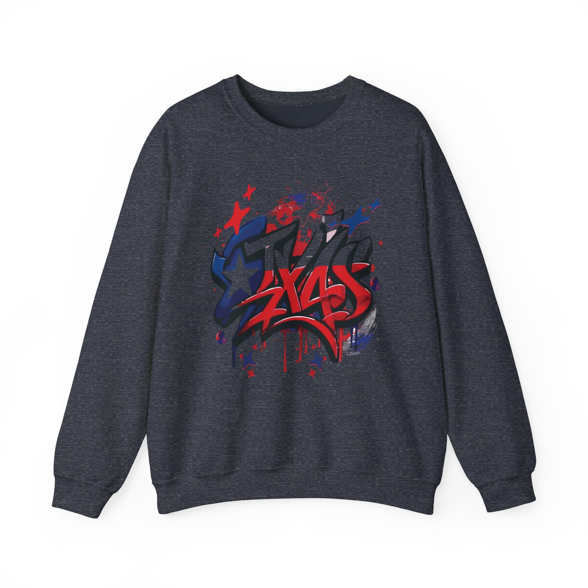 Texas Graffiti Crewneck Sweatshirt, Urban Streetwear, Unisex Fashion, Graphic Sweatshirt, Cozy Layering Piece, Gift for Him/Her