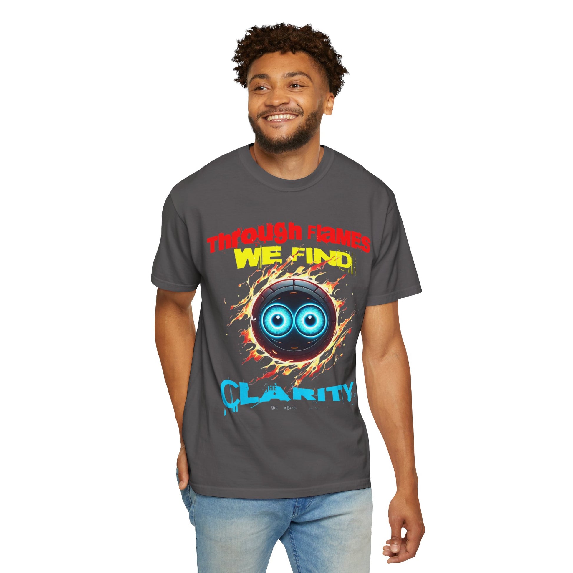 Through Flames Clarity T-shirt | Inspirational Graphic Tee for Youth, Unisex Casual Wear, Perfect Gift for Occasions, Motivational T-shirt