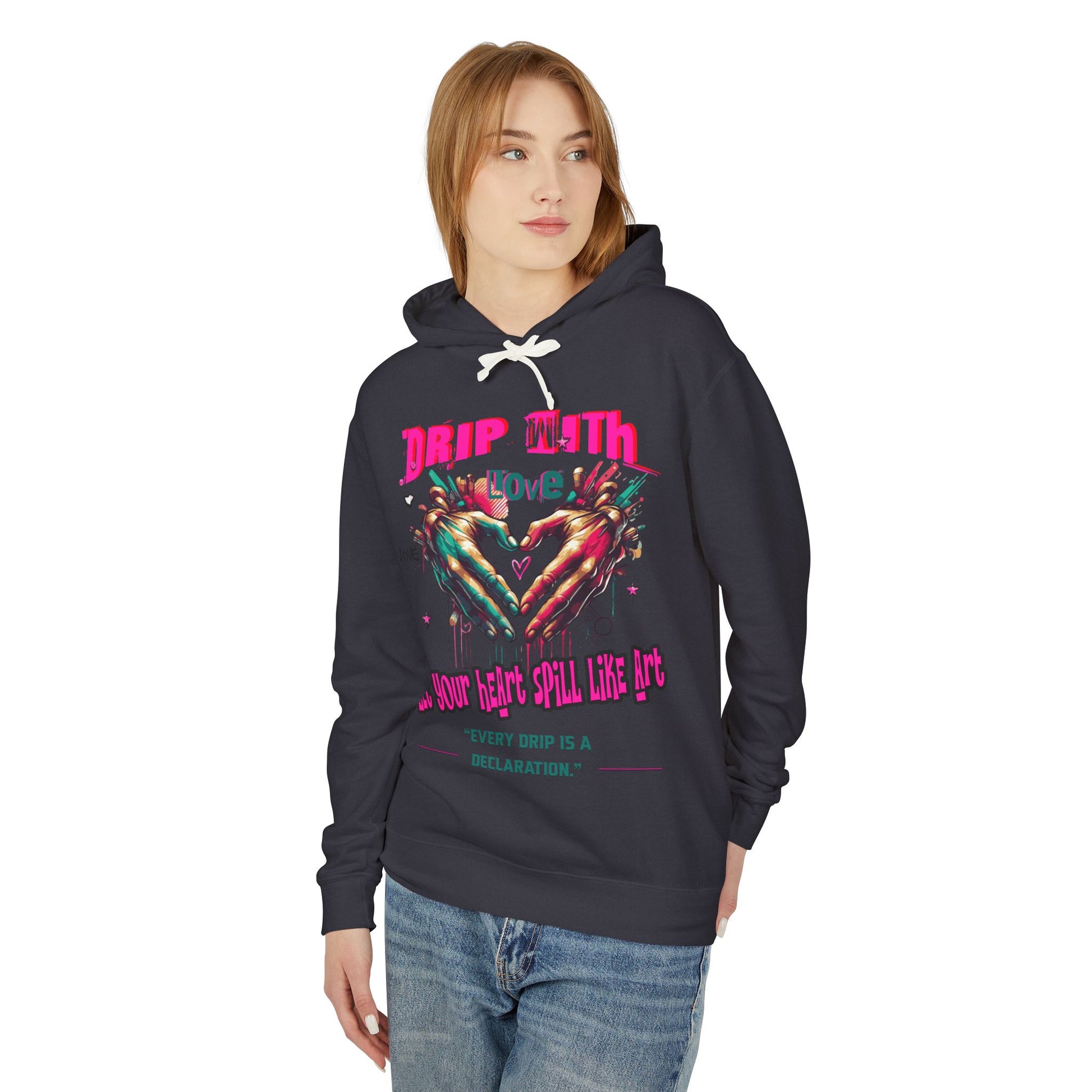 Colorful Love Hoodie, Unisex Sweatshirt for Couples, Unique Gift for Valentine's Day, Cozy Casual Hoodie, Drip with Love Design
