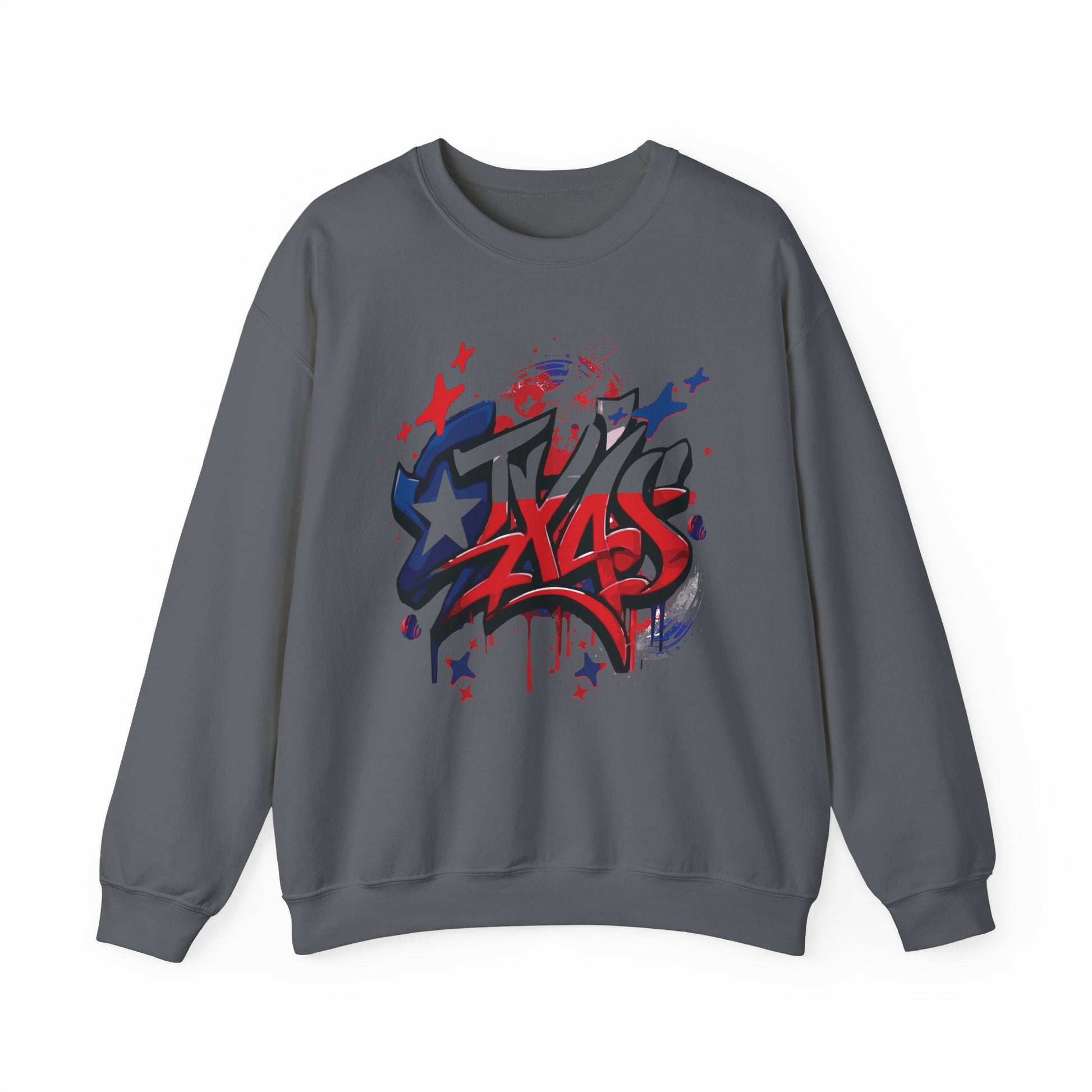 Texas Graffiti Crewneck Sweatshirt, Urban Streetwear, Unisex Fashion, Graphic Sweatshirt, Cozy Layering Piece, Gift for Him/Her