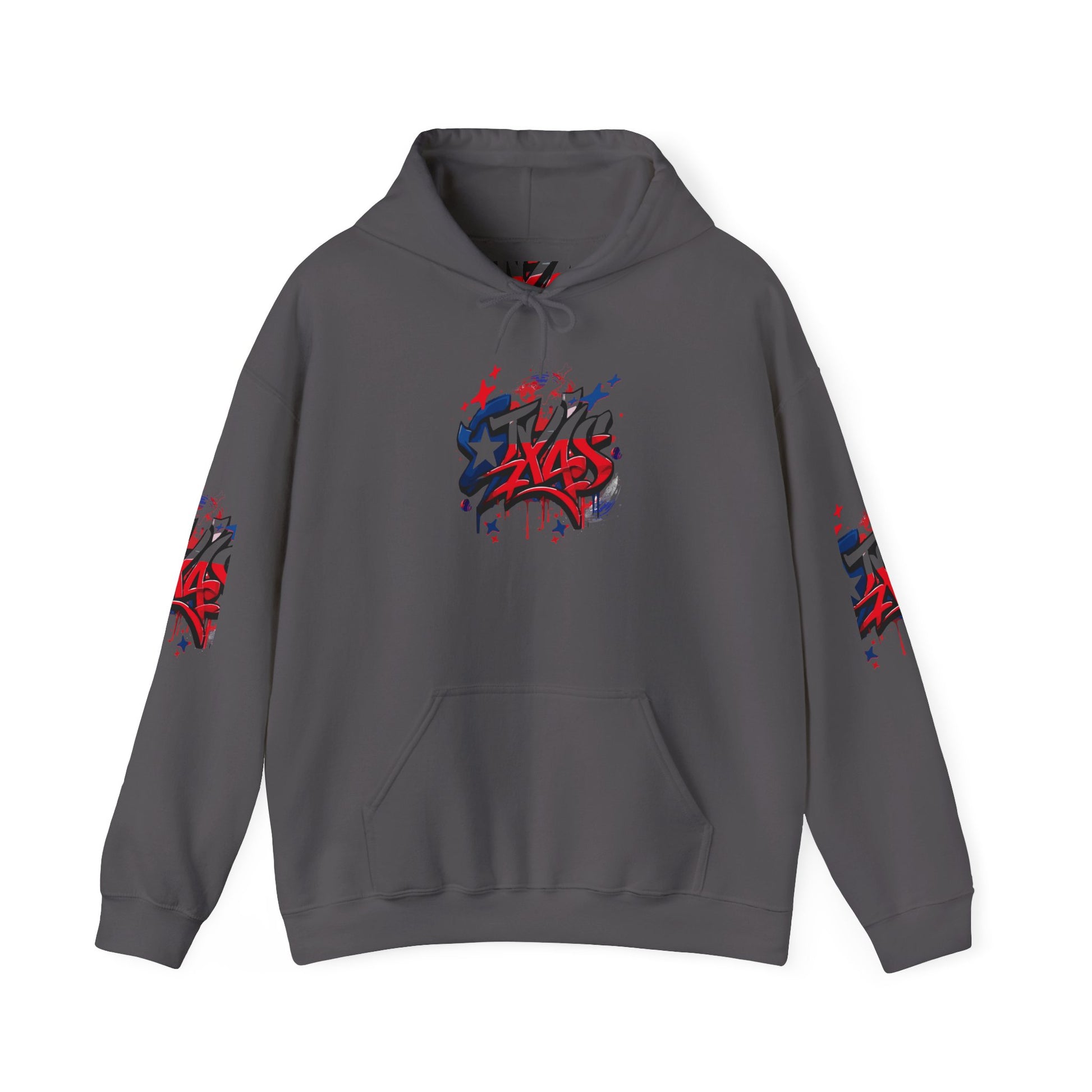 Patriotic Graffiti Hoodie, Cozy Sweatshirt for Casual Wear, Perfect Gift for July 4th, Stylish Streetwear, Unisex Fashion