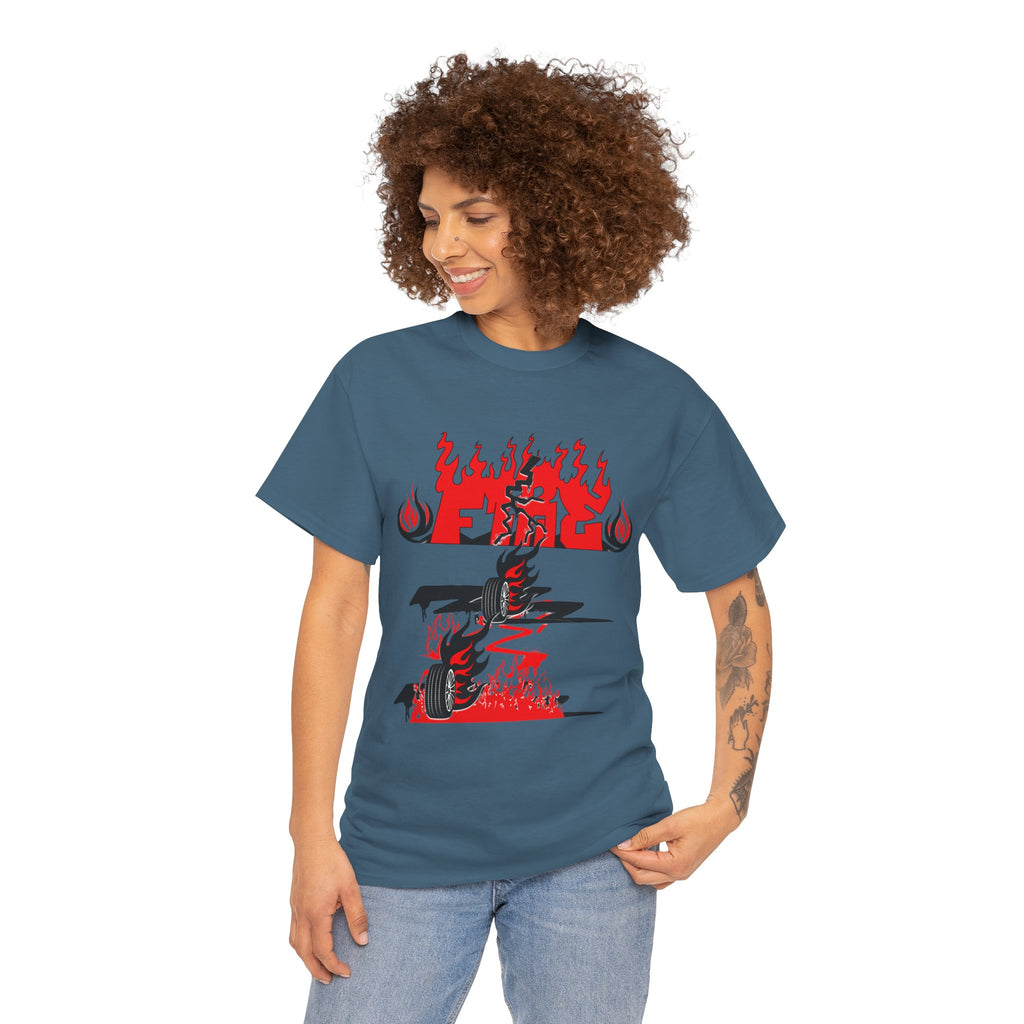 Fire Graphic Unisex Tee, Graphic T-Shirt, Casual Wear, Street Style, Gift for Him/Her, Festival Outfit