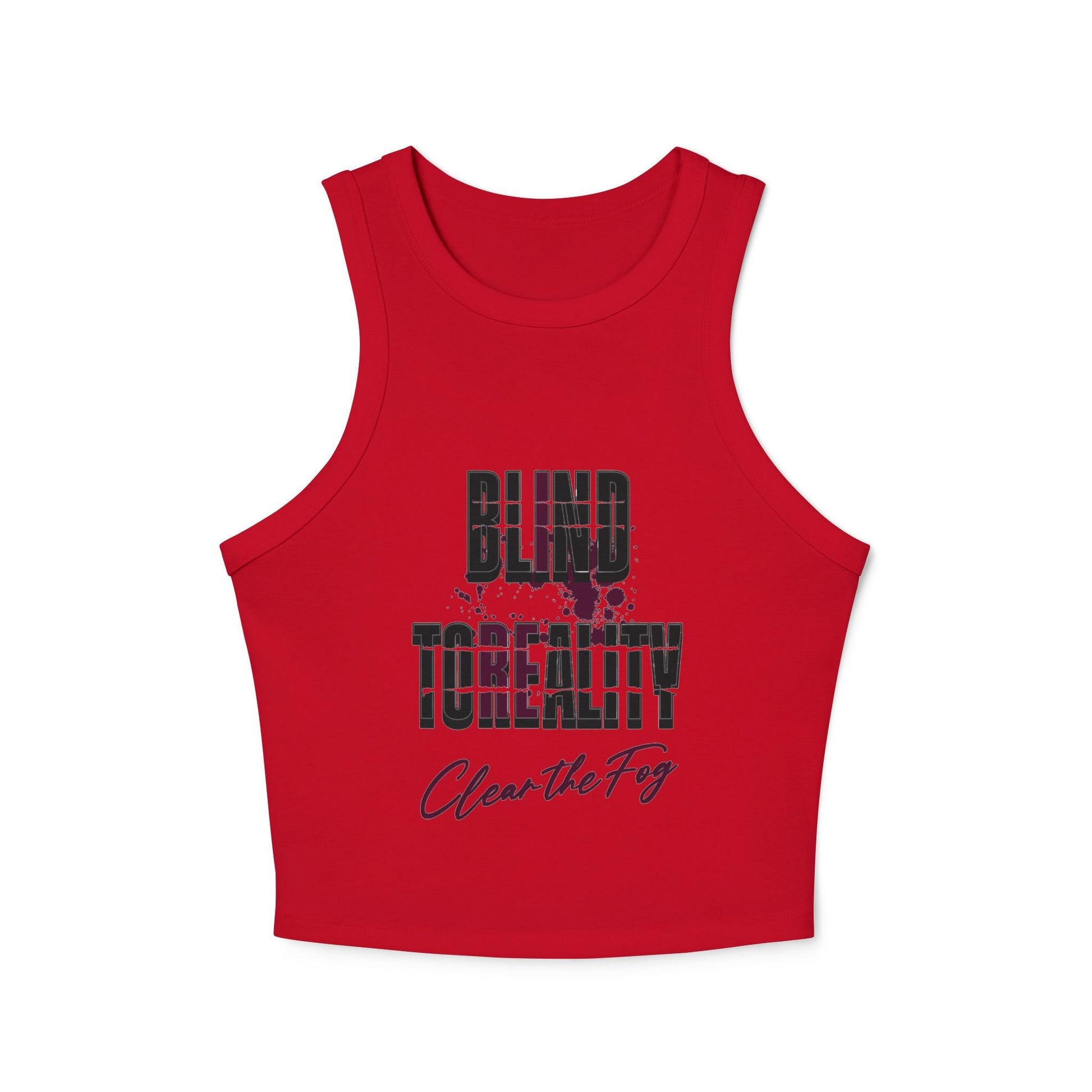 Stylish Women's Micro Rib Racer Tank Top - Perfect for Summer, Casual Wear, Workout, Festivals, Clear the Fog Design