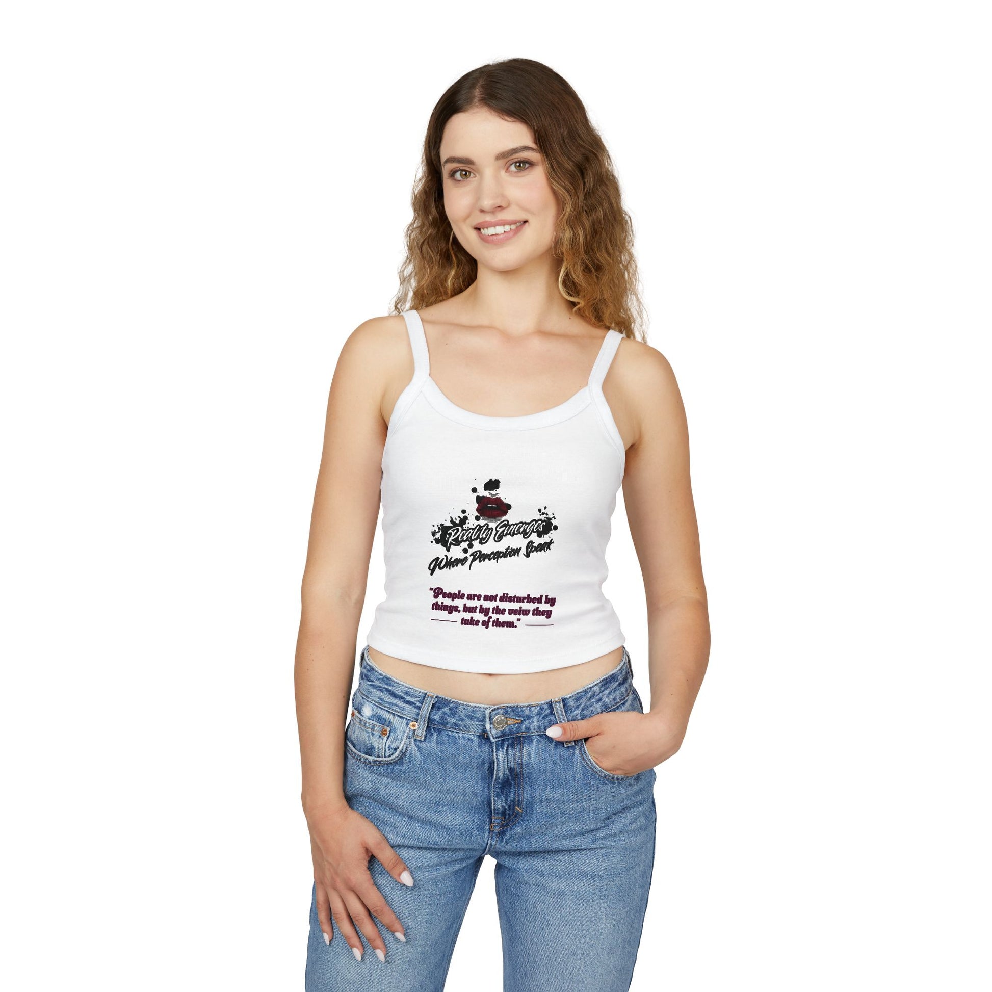 Women's Spaghetti Strap Tank Top, Inspirational Quote Summer Top, Casual Wear, Gift for Her, Motivational Clothing, Beach Wear