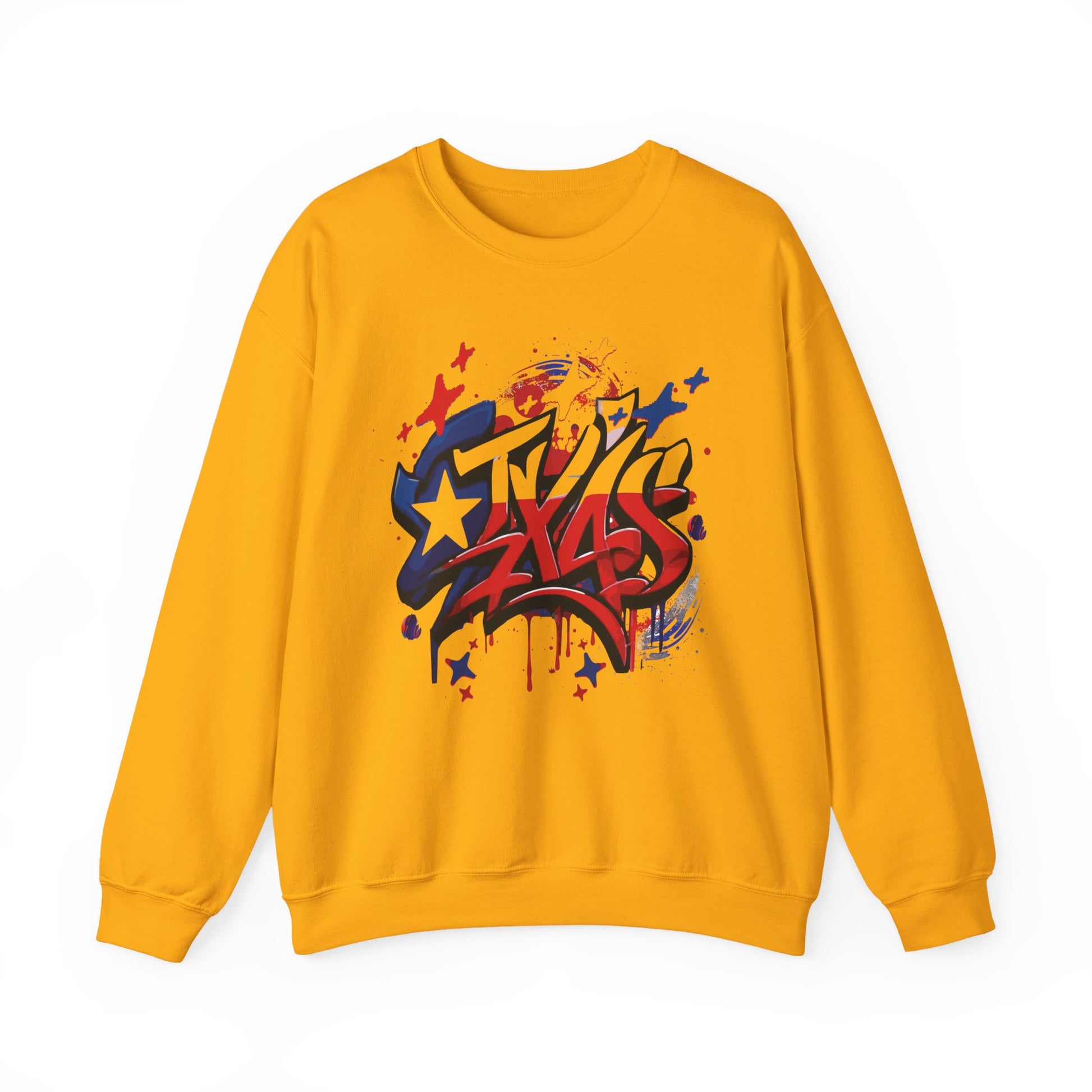 Texas Graffiti Crewneck Sweatshirt, Urban Streetwear, Unisex Fashion, Graphic Sweatshirt, Cozy Layering Piece, Gift for Him/Her