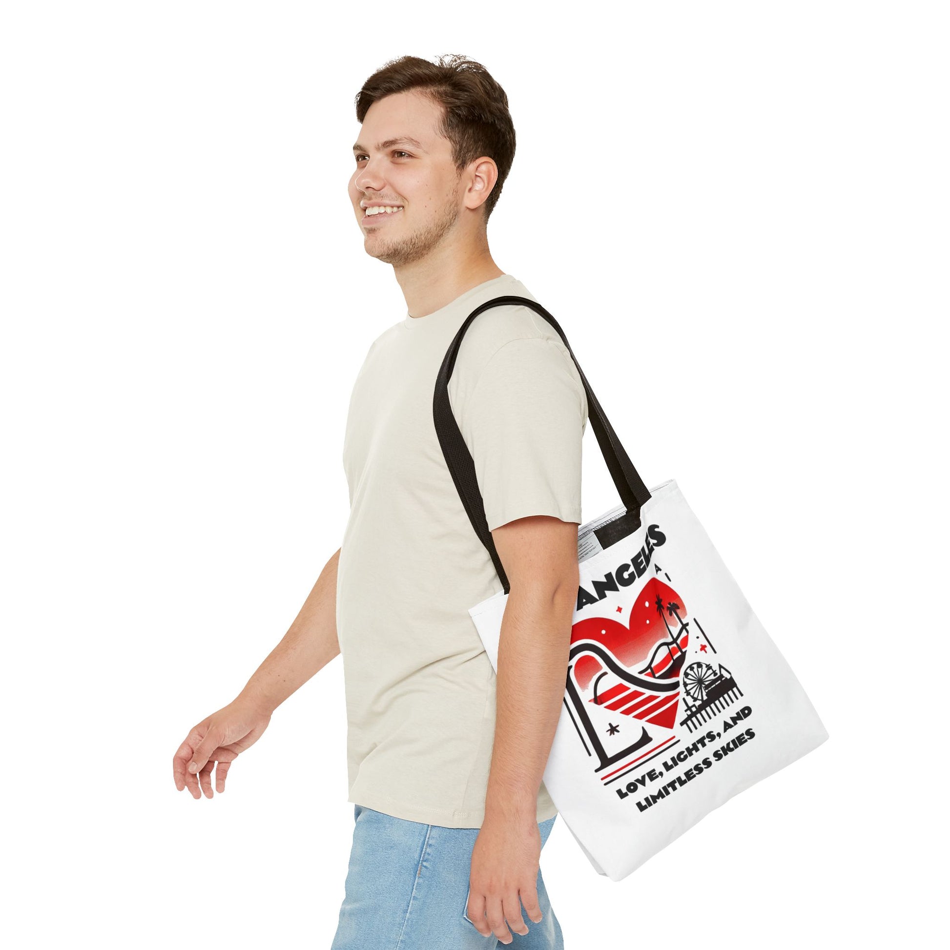 Los Angeles Love Tote Bag | AOP Beach Bag, Shopping Tote, Travel Bag, Eco-Friendly Gift, California Souvenir