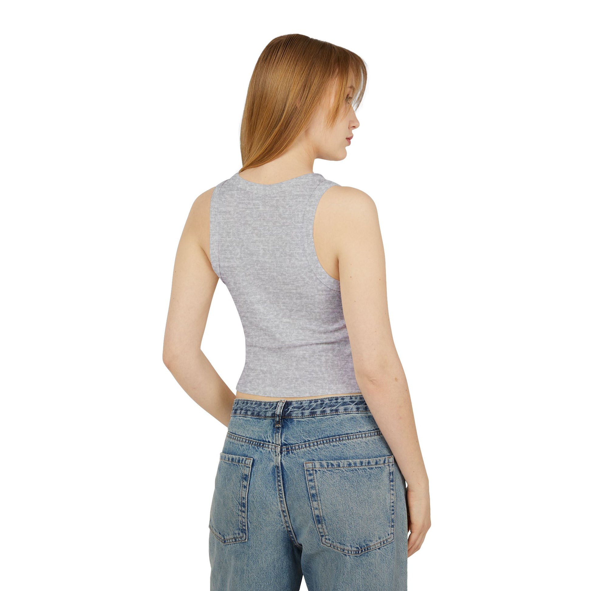 Stylish Women's Micro Rib Racer Tank Top - Perfect for Summer, Casual Wear, Workout, Festivals, Clear the Fog Design