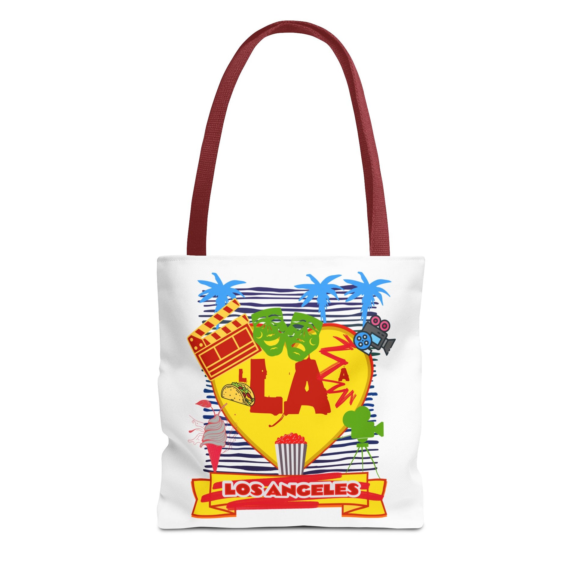 Los Angeles Love Tote Bag, Fun Beach Bag, Travel Tote, Summer Accessory, Gift for Travelers, AOP Design