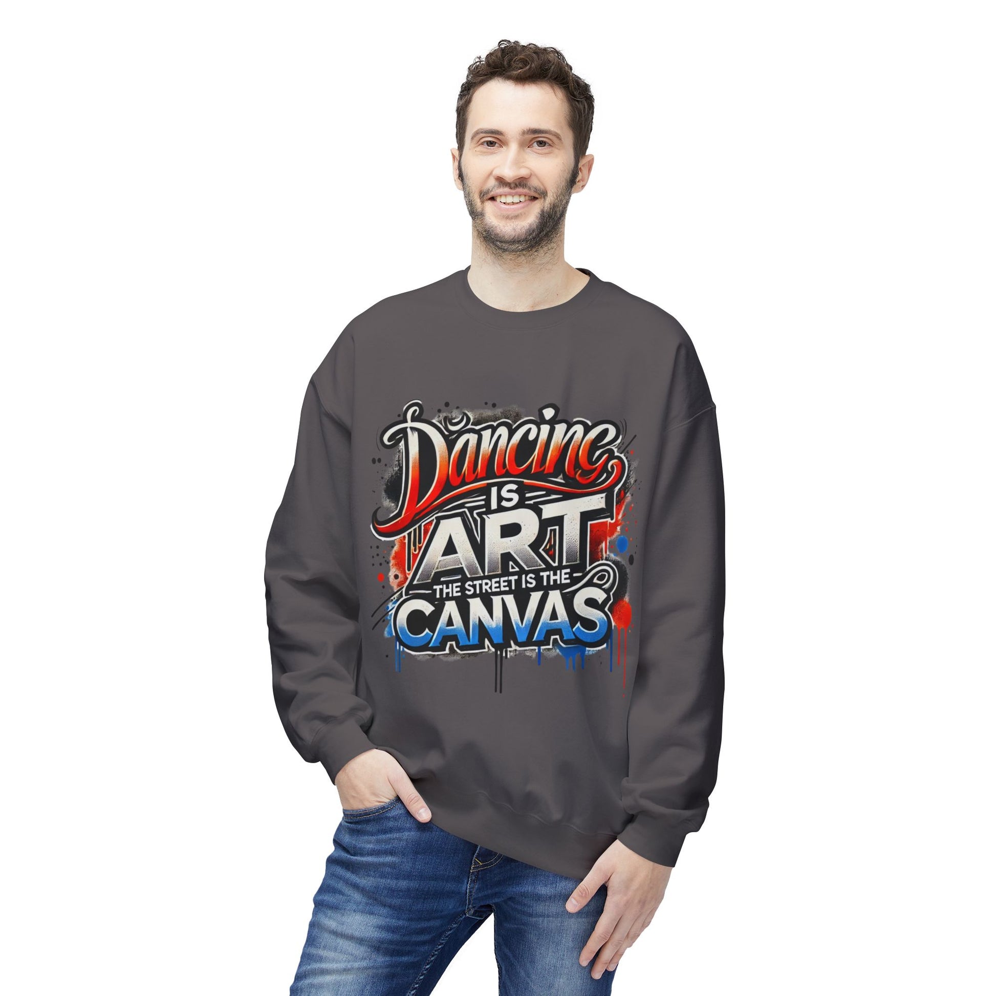 Dance Is Art Crewneck Sweatshirt, Unisex Fashion Sweatshirt, Art Lover Apparel, Gift for Dancers, Street Art Crew