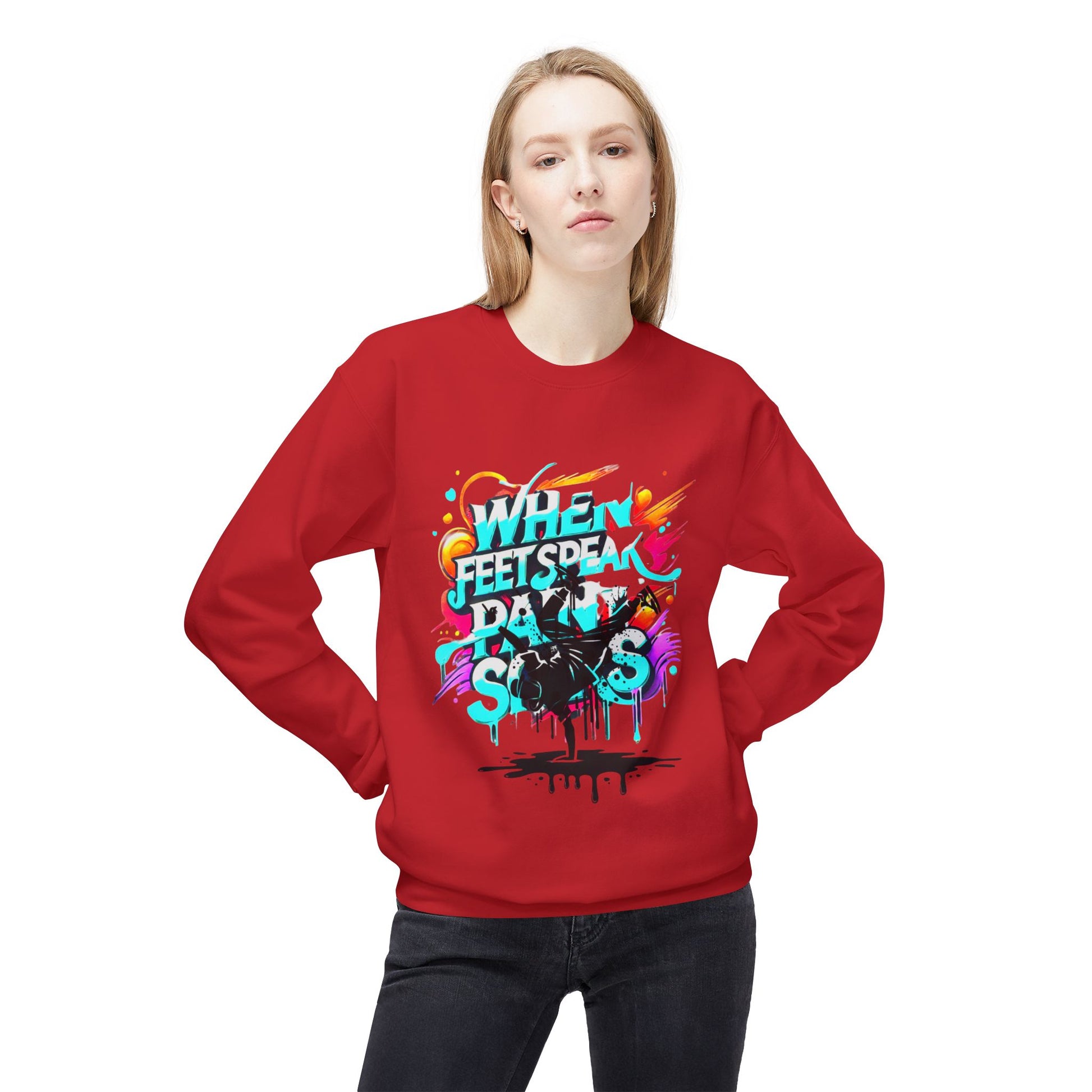 Bold in Motion Sweatshirt, Unisex Fashion Sweatshirt, Art Lover Apparel, Gift for Dancers, Street Art Crew