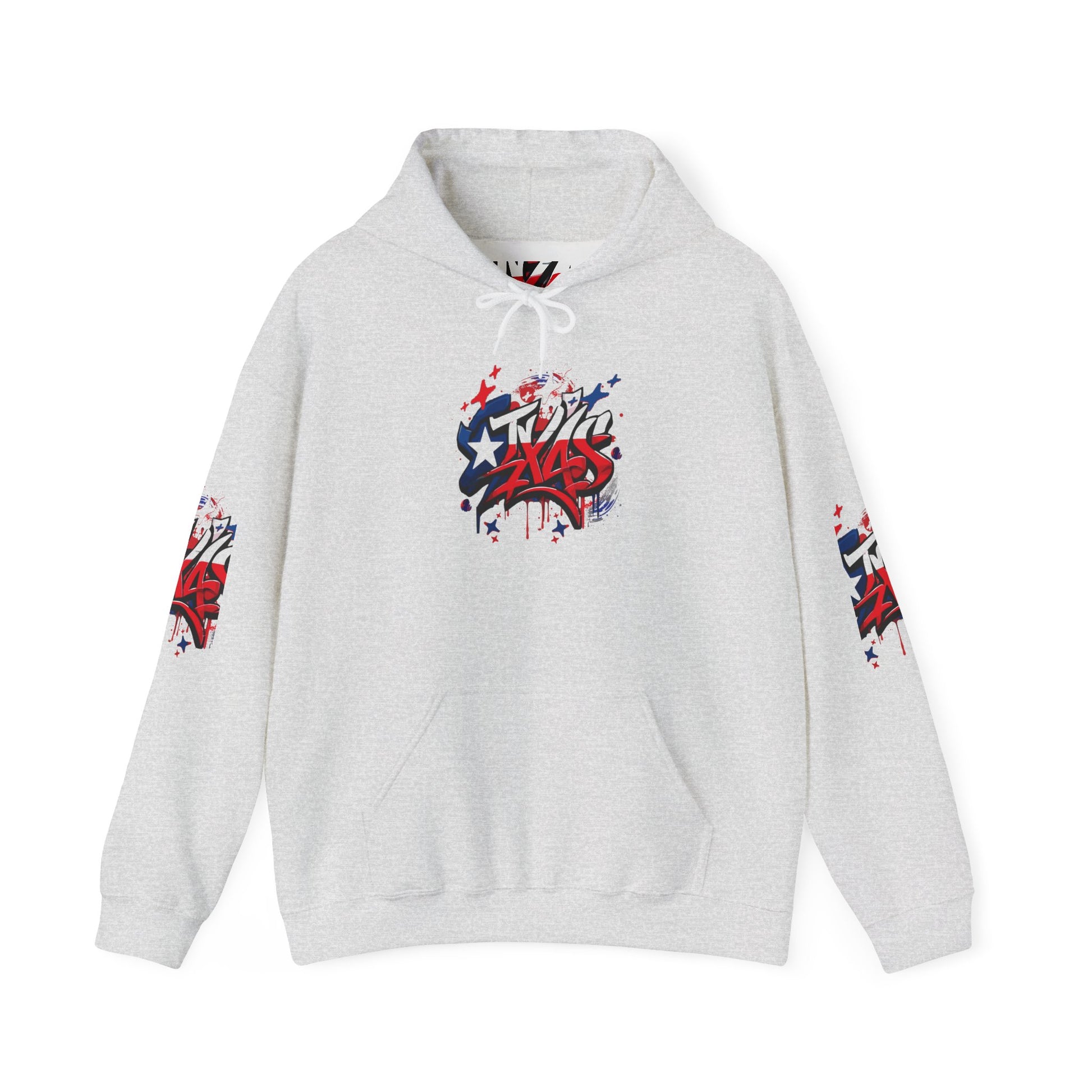 Patriotic Graffiti Hoodie, Cozy Sweatshirt for Casual Wear, Perfect Gift for July 4th, Stylish Streetwear, Unisex Fashion
