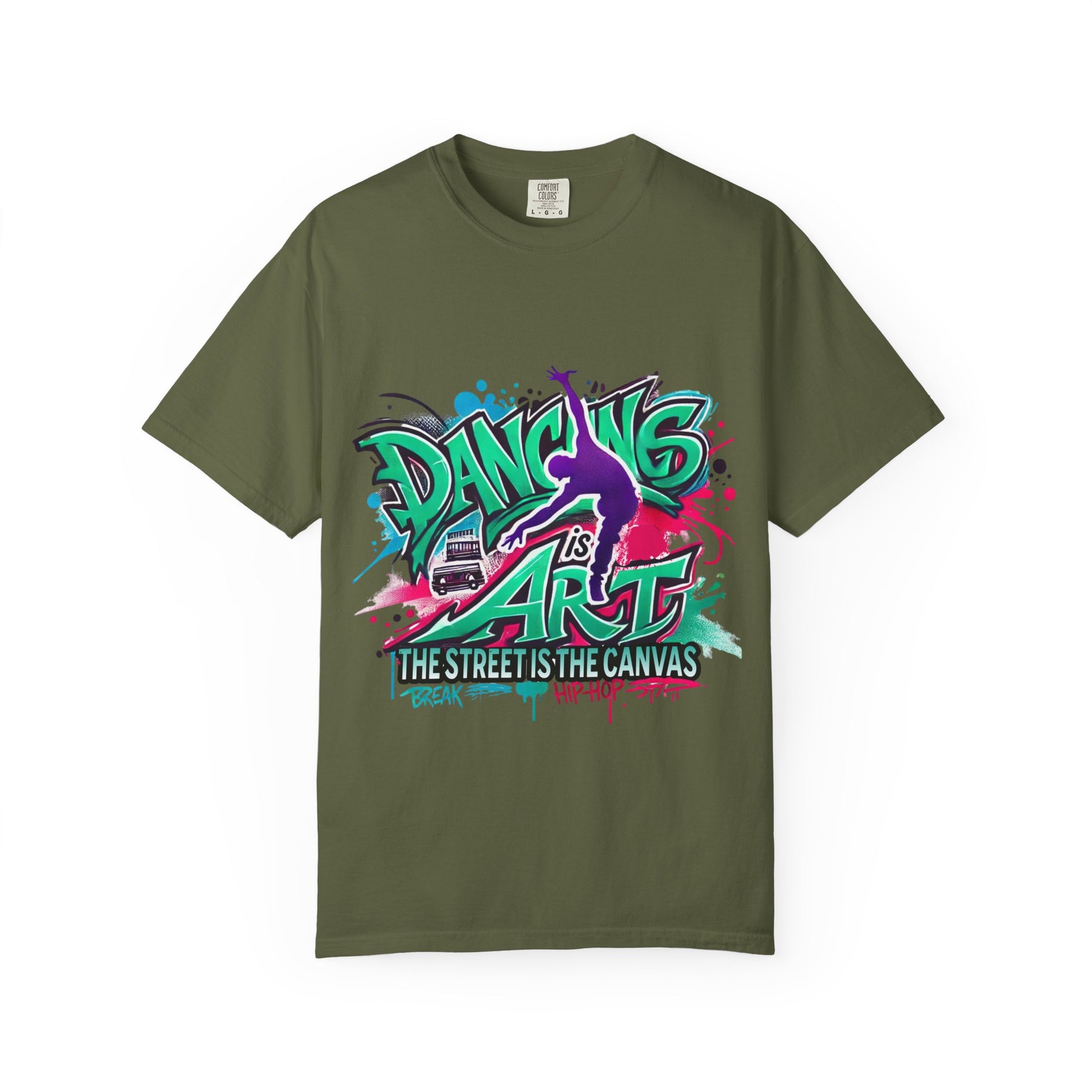Artistic Dance T-Shirt, Urban Dance Tee, Street Art Apparel, Gift for Dancers, Graffiti Shirt, Colorful Expression Tee