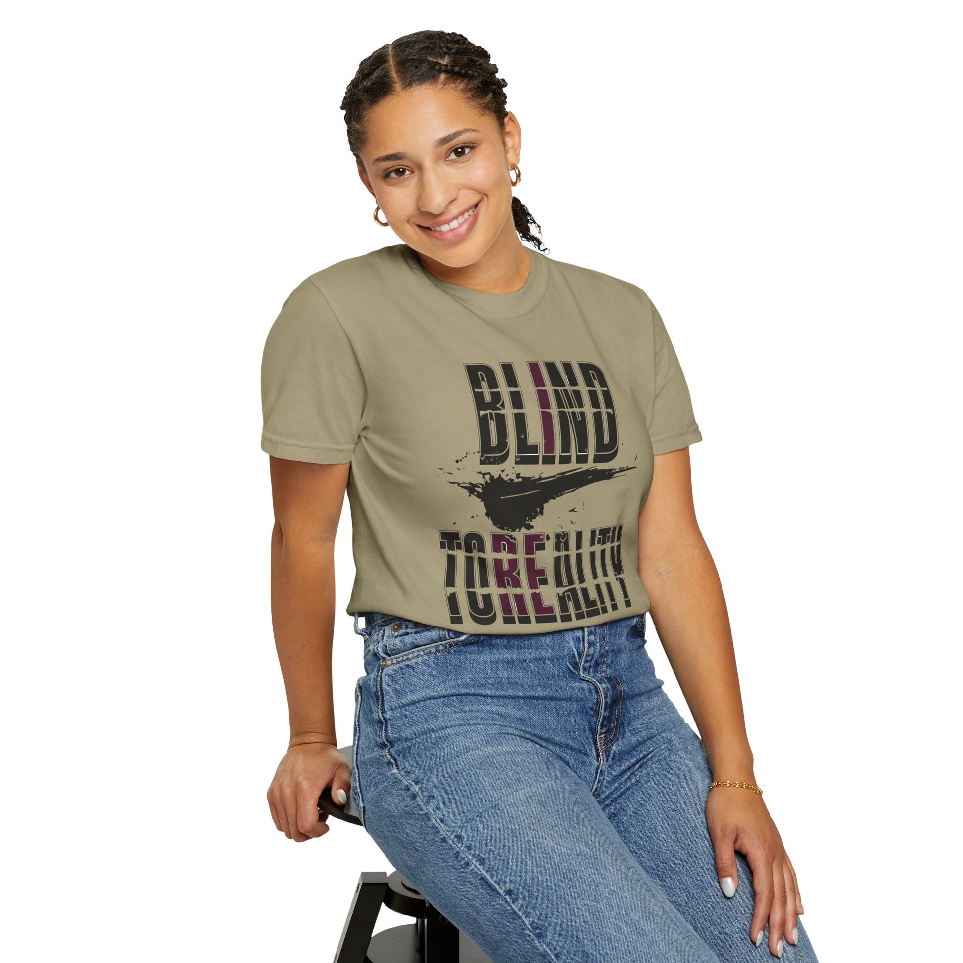 Unisex Garment-Dyed T-shirt with 'Blind to Reality - Clear the Fog' Design, Casual Wear, Gift for Dreamers, Inspirational Tee, [...]