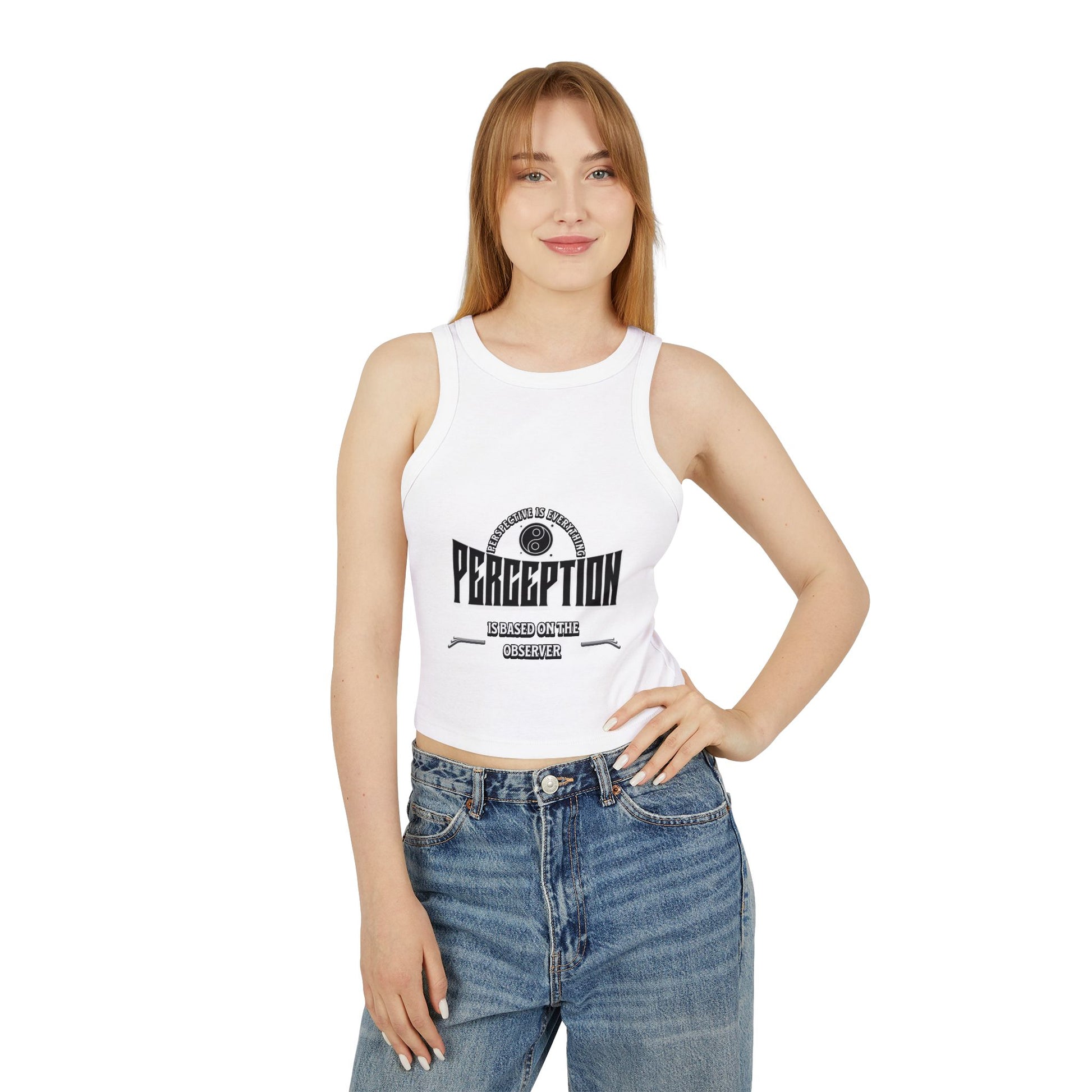 Micro Rib Racer Tank Top – Chic Tank Top, Women's Summer Top, Casual Chic Wear, Gift for Her, Inspirational Clothing, Everyday Style