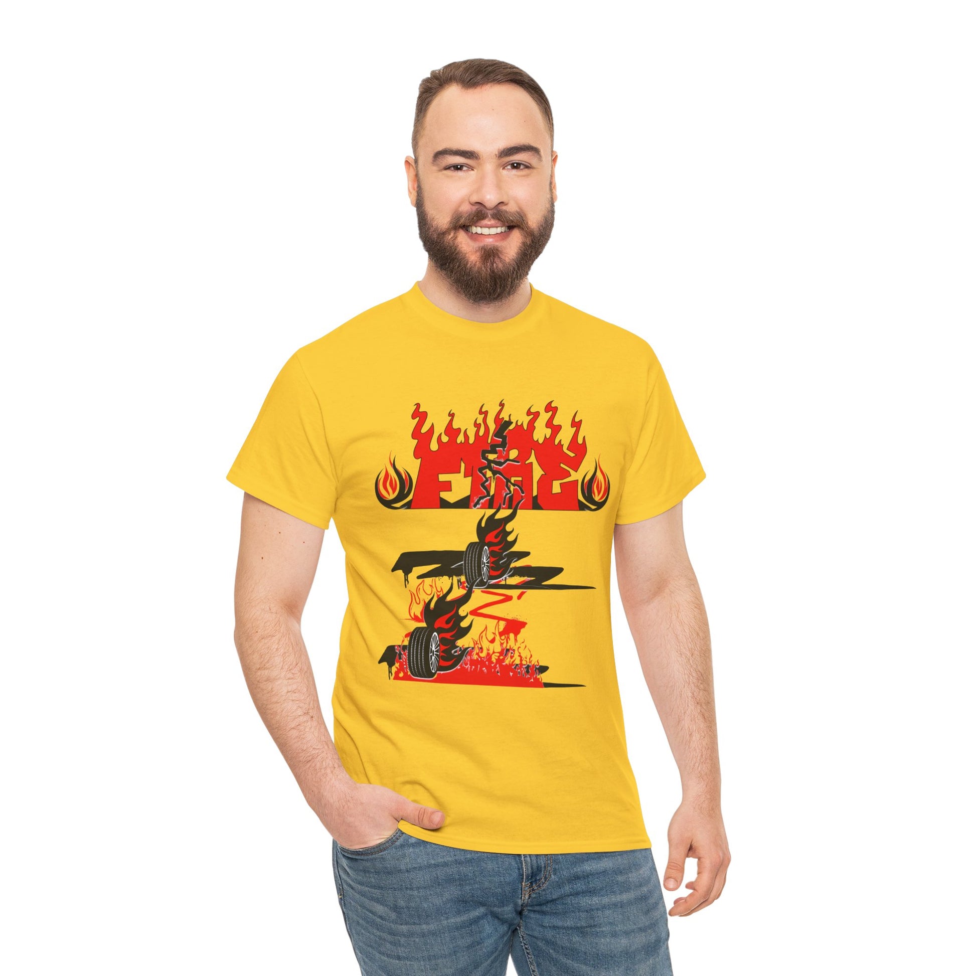 Fire Graphic Unisex Tee, Graphic T-Shirt, Casual Wear, Street Style, Gift for Him/Her, Festival Outfit