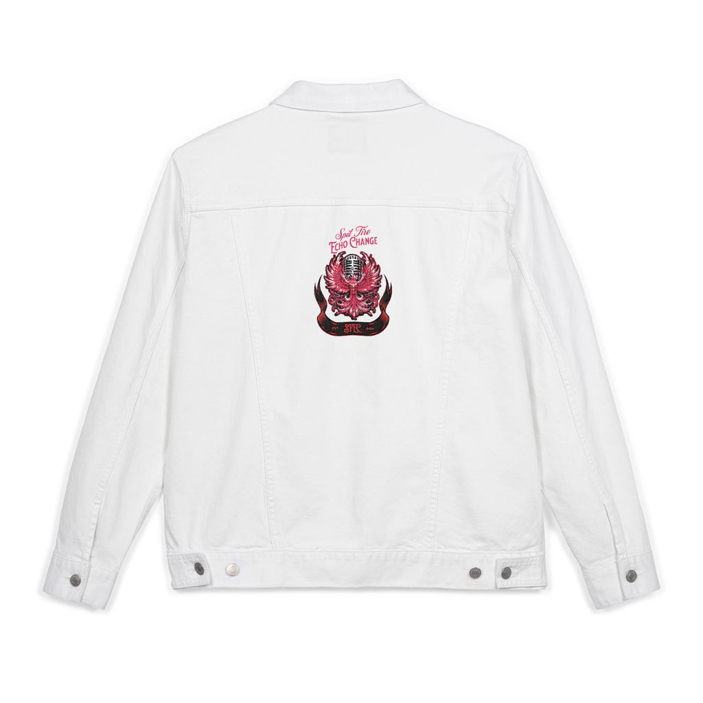 Unisex Classic Denim Jacket – Phoenix & Microphone Embroidered Back