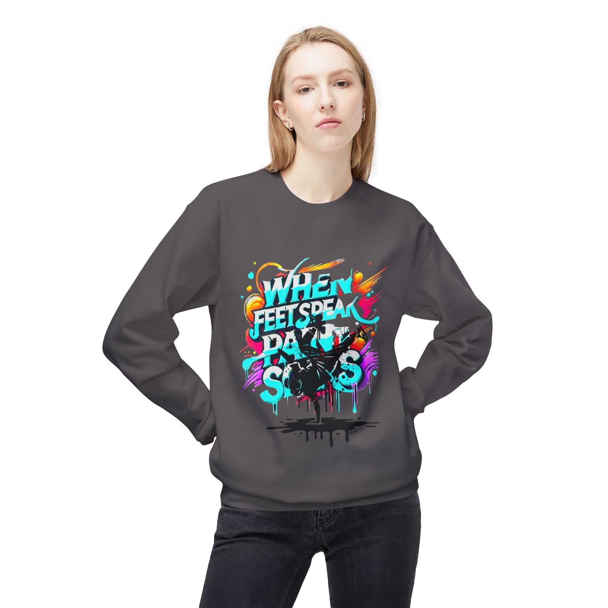Bold in Motion Sweatshirt, Unisex Fashion Sweatshirt, Art Lover Apparel, Gift for Dancers, Street Art Crew