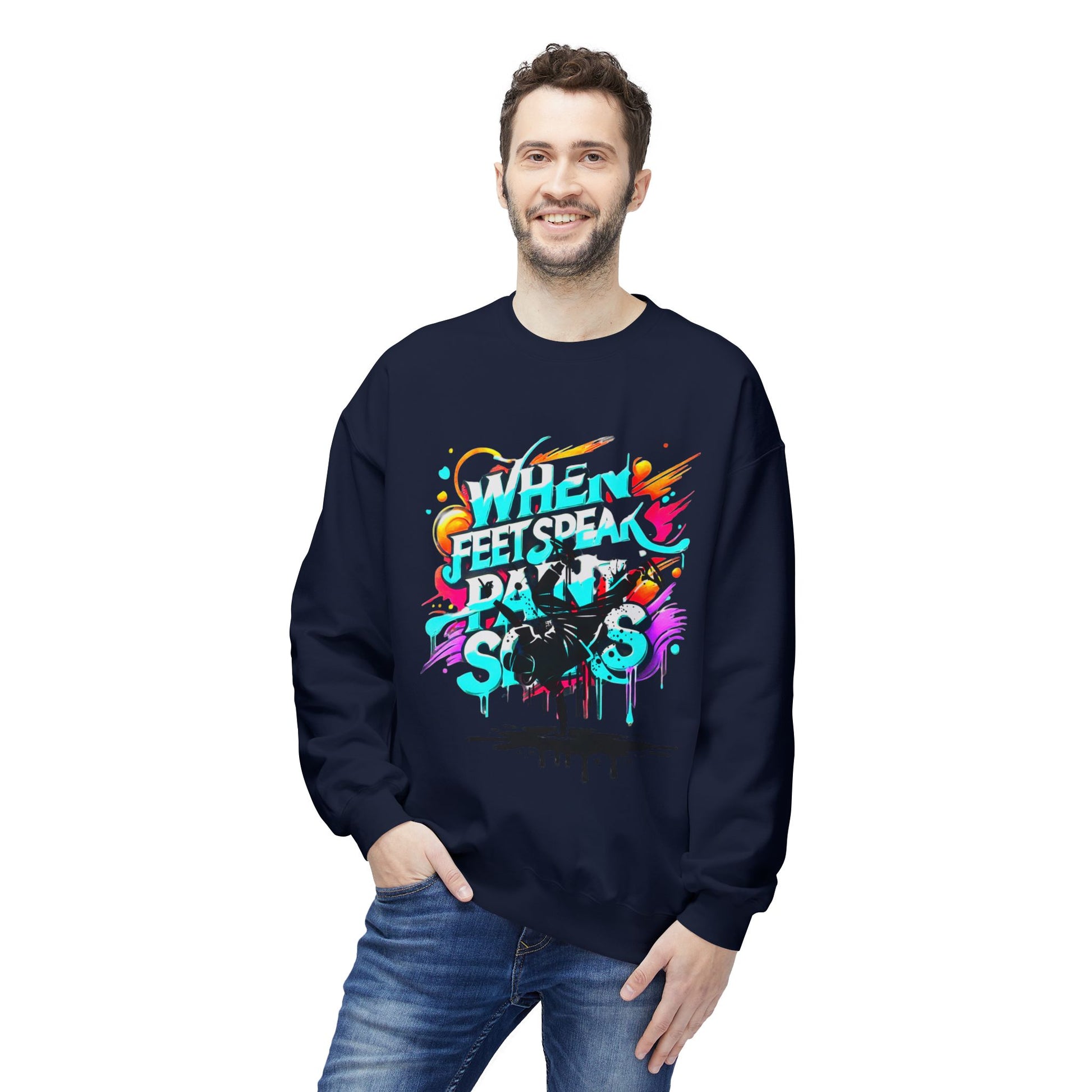 Bold in Motion Sweatshirt, Unisex Fashion Sweatshirt, Art Lover Apparel, Gift for Dancers, Street Art Crew
