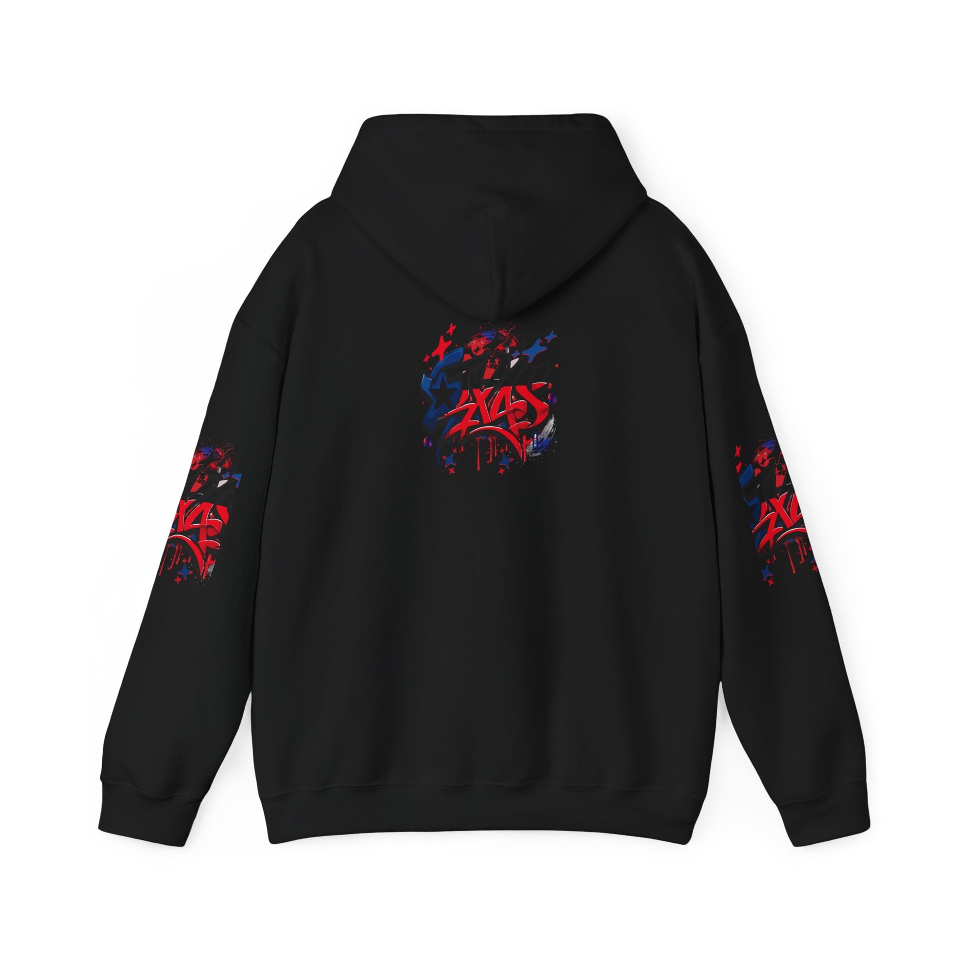 Patriotic Graffiti Hoodie, Cozy Sweatshirt for Casual Wear, Perfect Gift for July 4th, Stylish Streetwear, Unisex Fashion