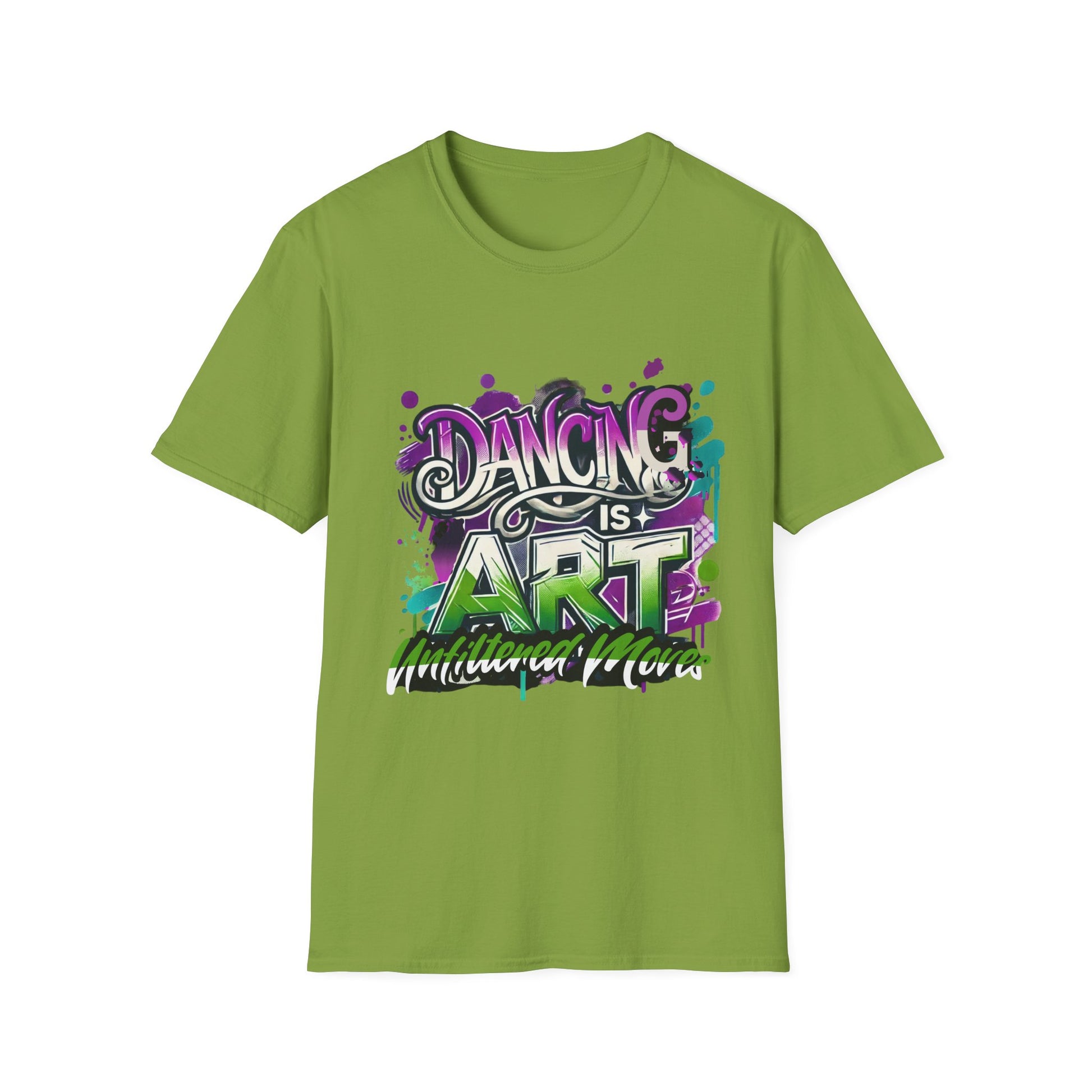 Dance Tee Unisex Softstyle T-Shirt: Dancing is Art & Unfiltered Moves Design