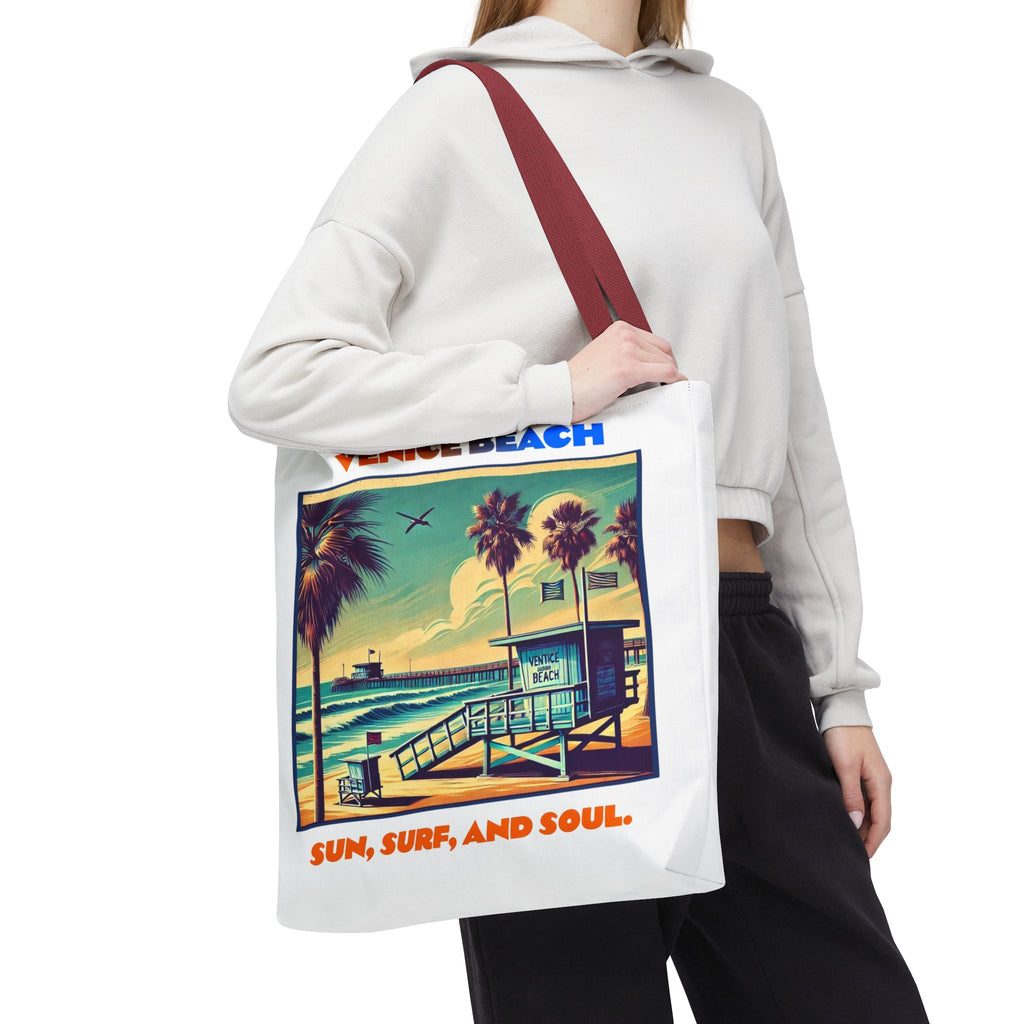 Venice Beach Tote Bag - Sun, Surf, and Soul, Beach Bag, Eco-Friendly, Summer Essential, Travel Tote, Gift for Beach Lovers