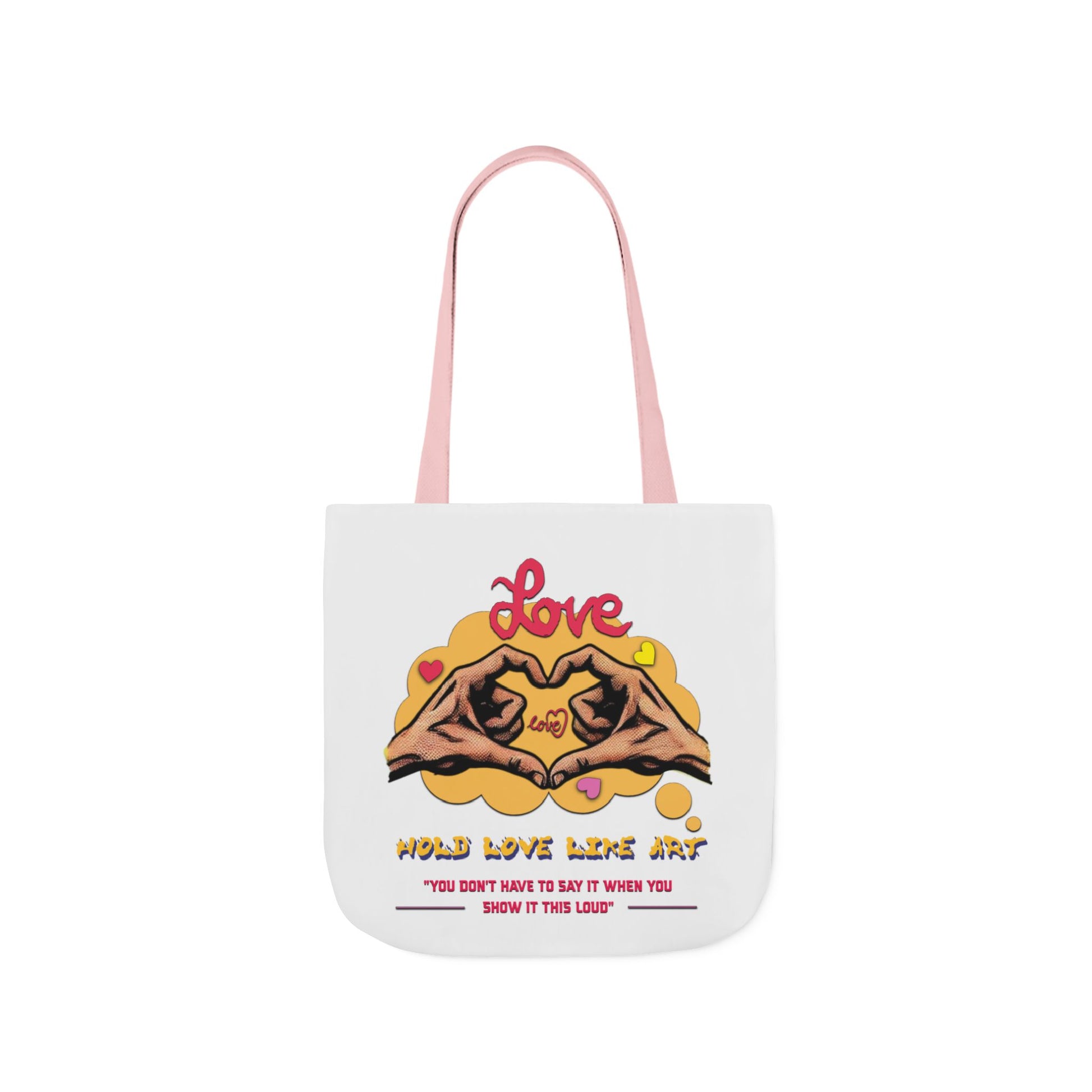 Love Canvas Tote Bag with 5-Color Straps - Perfect for Everyday Use, Gifts, Shopping, Eco-Friendly, Valentine's Day