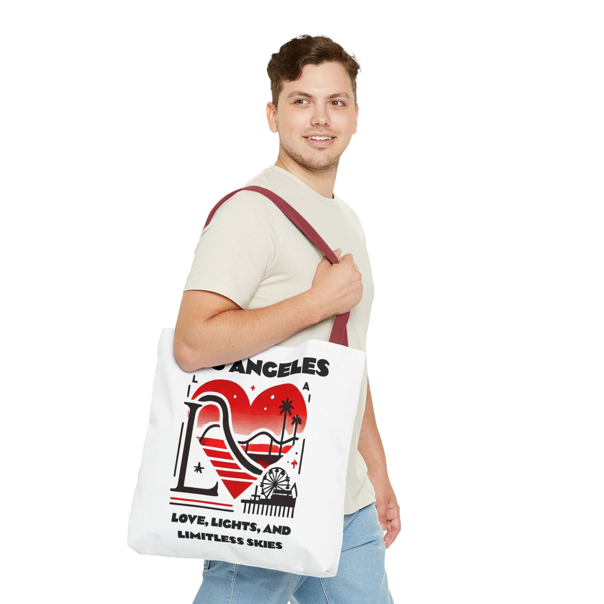 Los Angeles Love Tote Bag | AOP Beach Bag, Shopping Tote, Travel Bag, Eco-Friendly Gift, California Souvenir