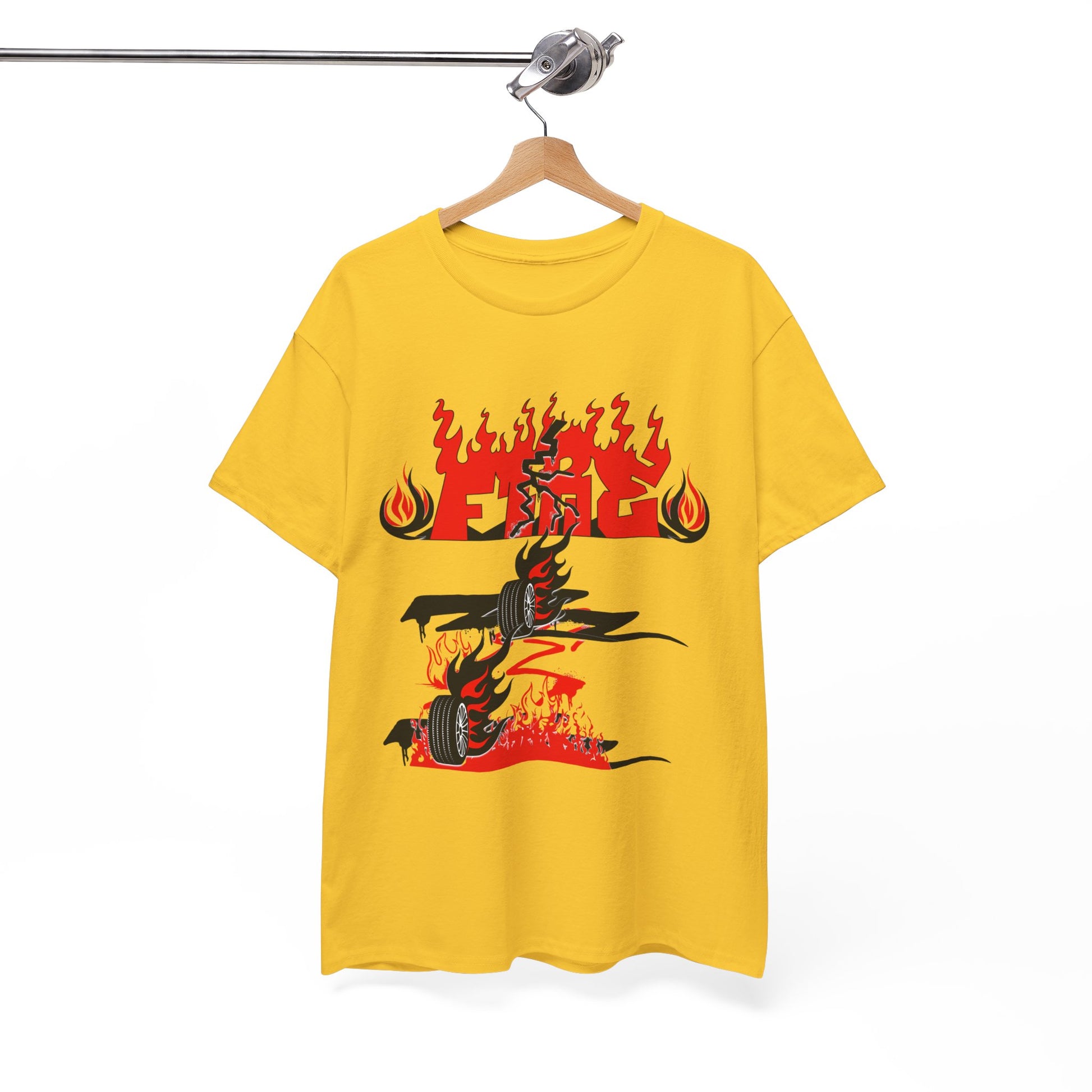 Fire Graphic Unisex Tee, Graphic T-Shirt, Casual Wear, Street Style, Gift for Him/Her, Festival Outfit