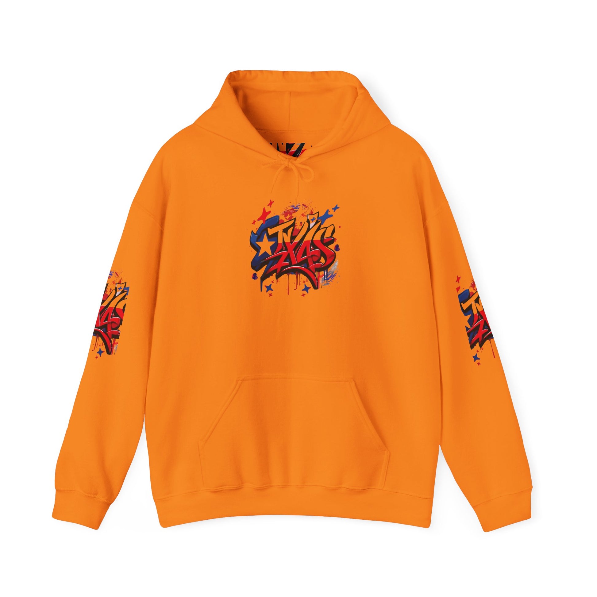 Patriotic Graffiti Hoodie, Cozy Sweatshirt for Casual Wear, Perfect Gift for July 4th, Stylish Streetwear, Unisex Fashion