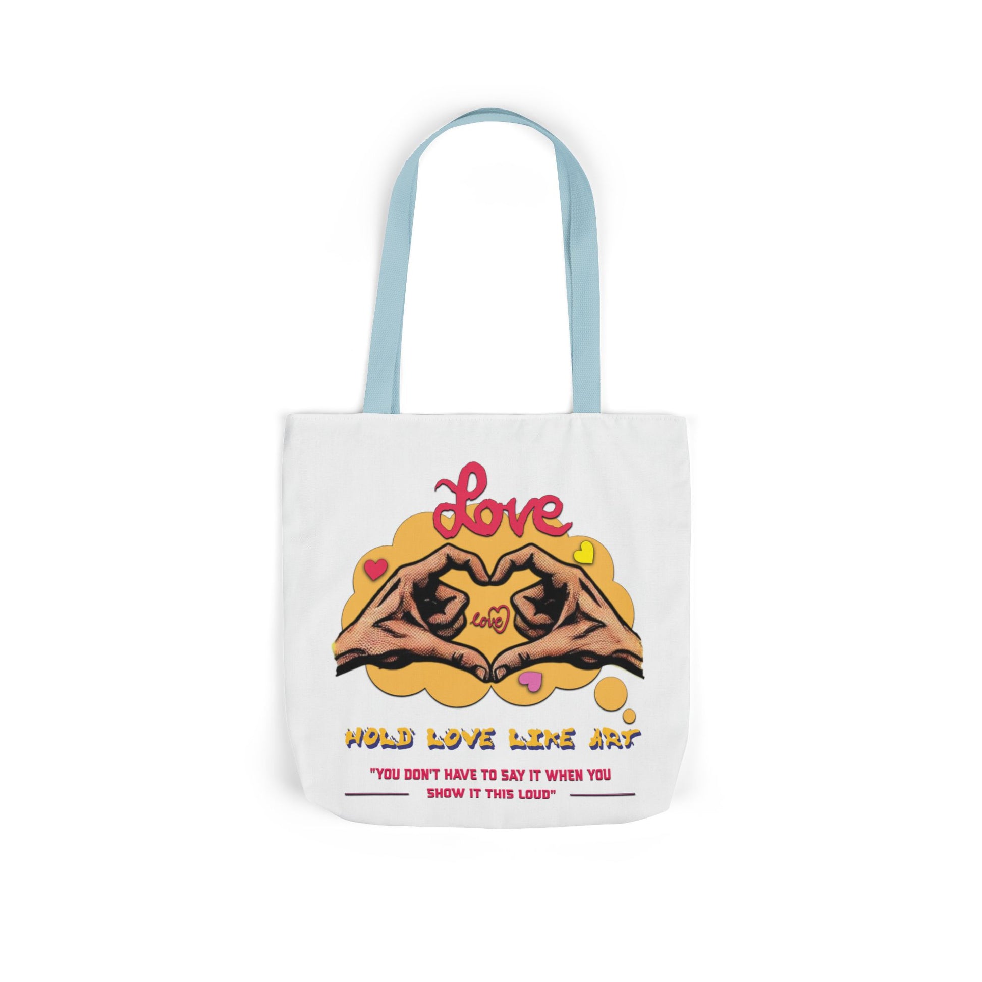 Love Canvas Tote Bag with 5-Color Straps - Perfect for Everyday Use, Gifts, Shopping, Eco-Friendly, Valentine's Day