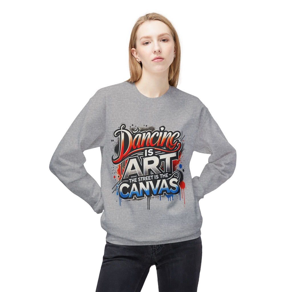 Dance Is Art Crewneck Sweatshirt, Unisex Fashion Sweatshirt, Art Lover Apparel, Gift for Dancers, Street Art Crew
