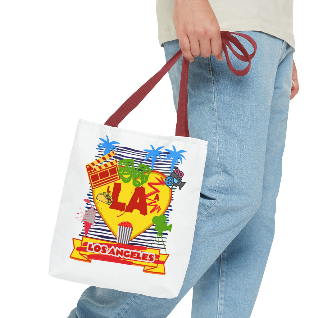 Los Angeles Love Tote Bag, Fun Beach Bag, Travel Tote, Summer Accessory, Gift for Travelers, AOP Design