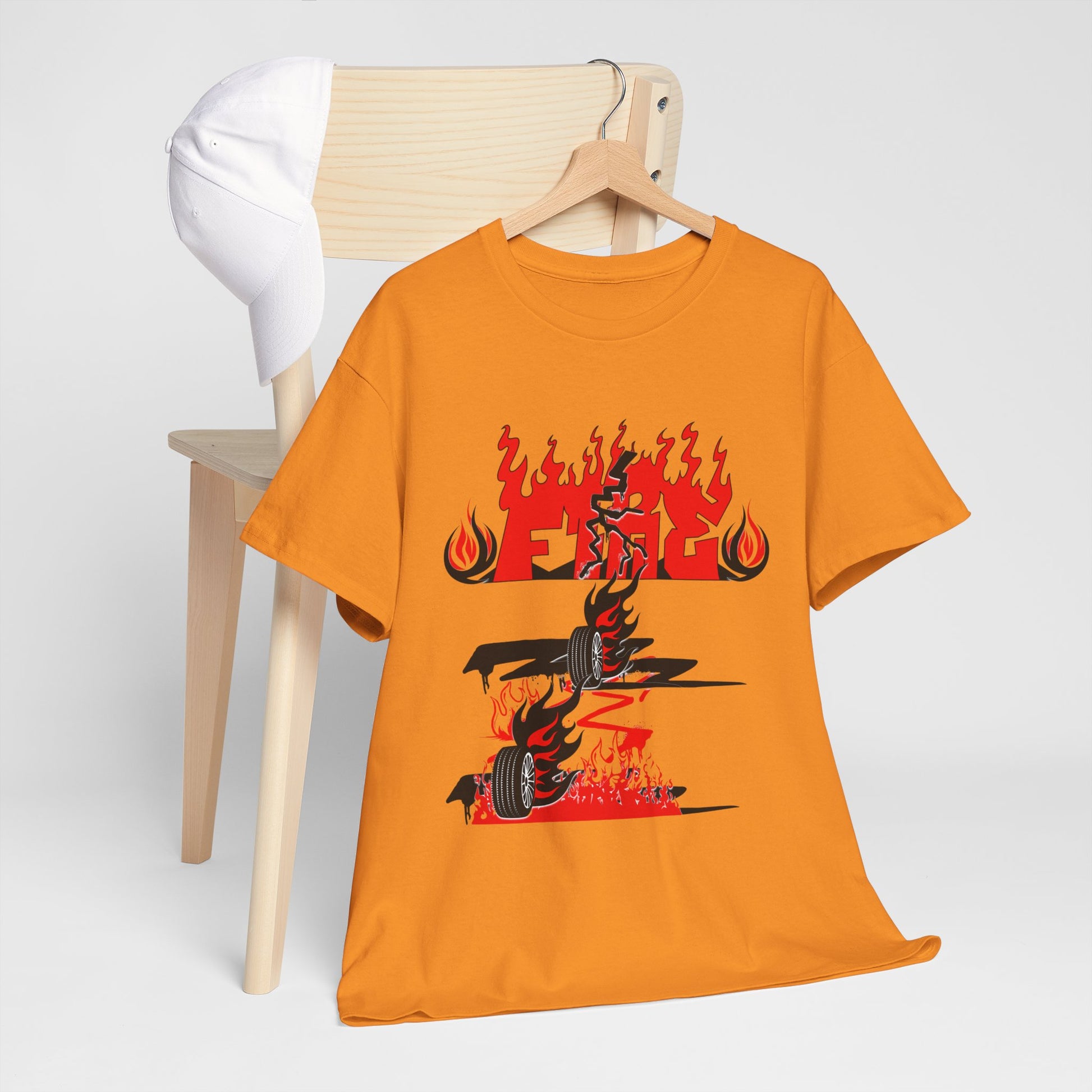 Fire Graphic Unisex Tee, Graphic T-Shirt, Casual Wear, Street Style, Gift for Him/Her, Festival Outfit