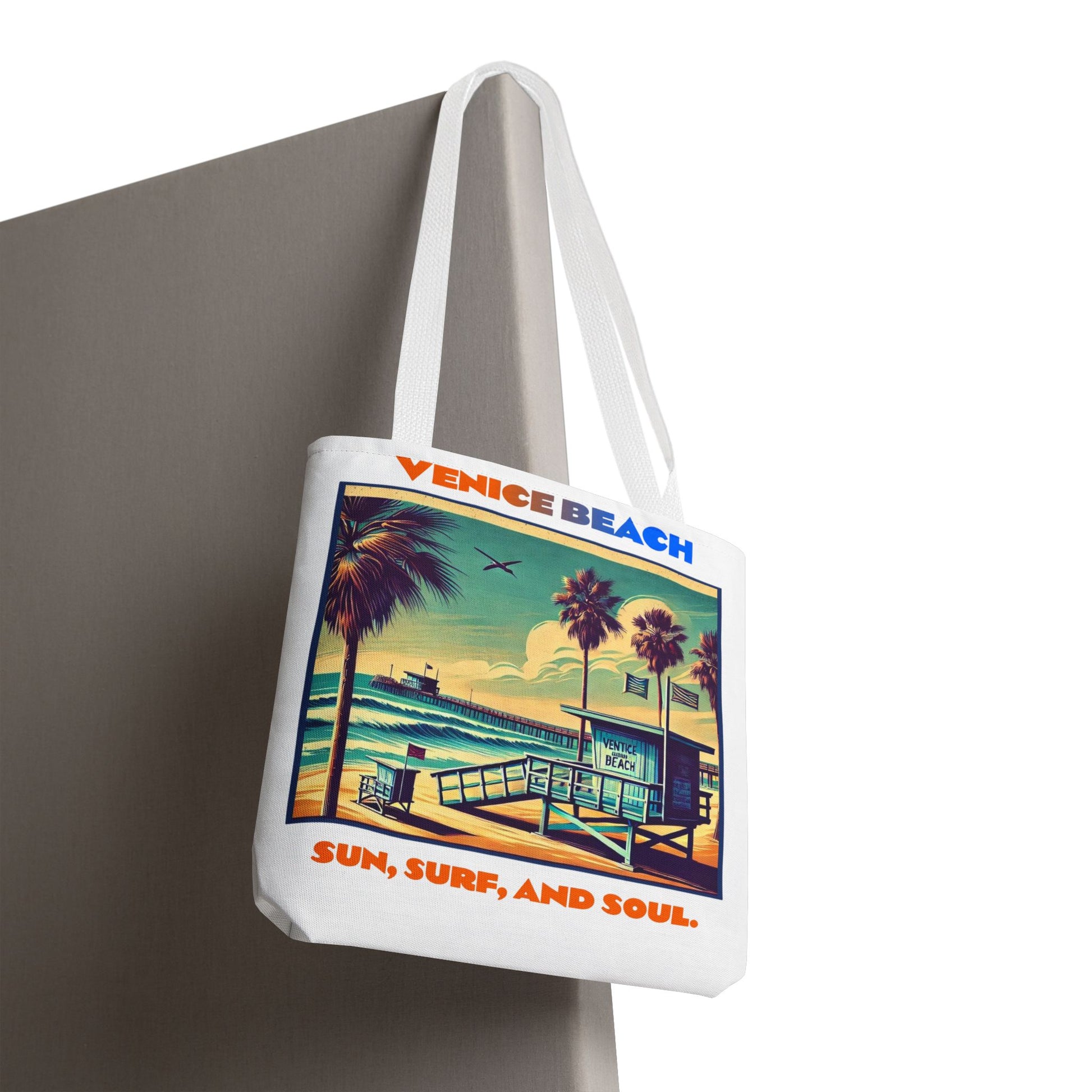 Venice Beach Tote Bag - Sun, Surf, and Soul, Beach Bag, Eco-Friendly, Summer Essential, Travel Tote, Gift for Beach Lovers