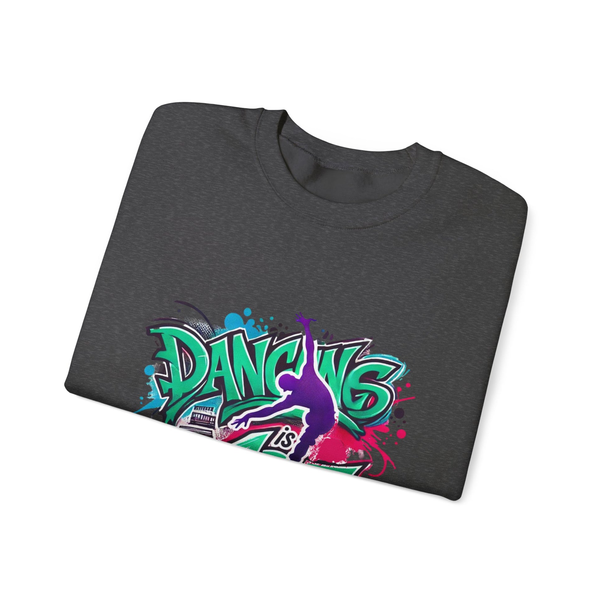 Colorful Street Art Sweatshirt, Unisex Crewneck Pullover, Dance Sweatshirt Gift, Streetwear Apparel, Artsy Fashion