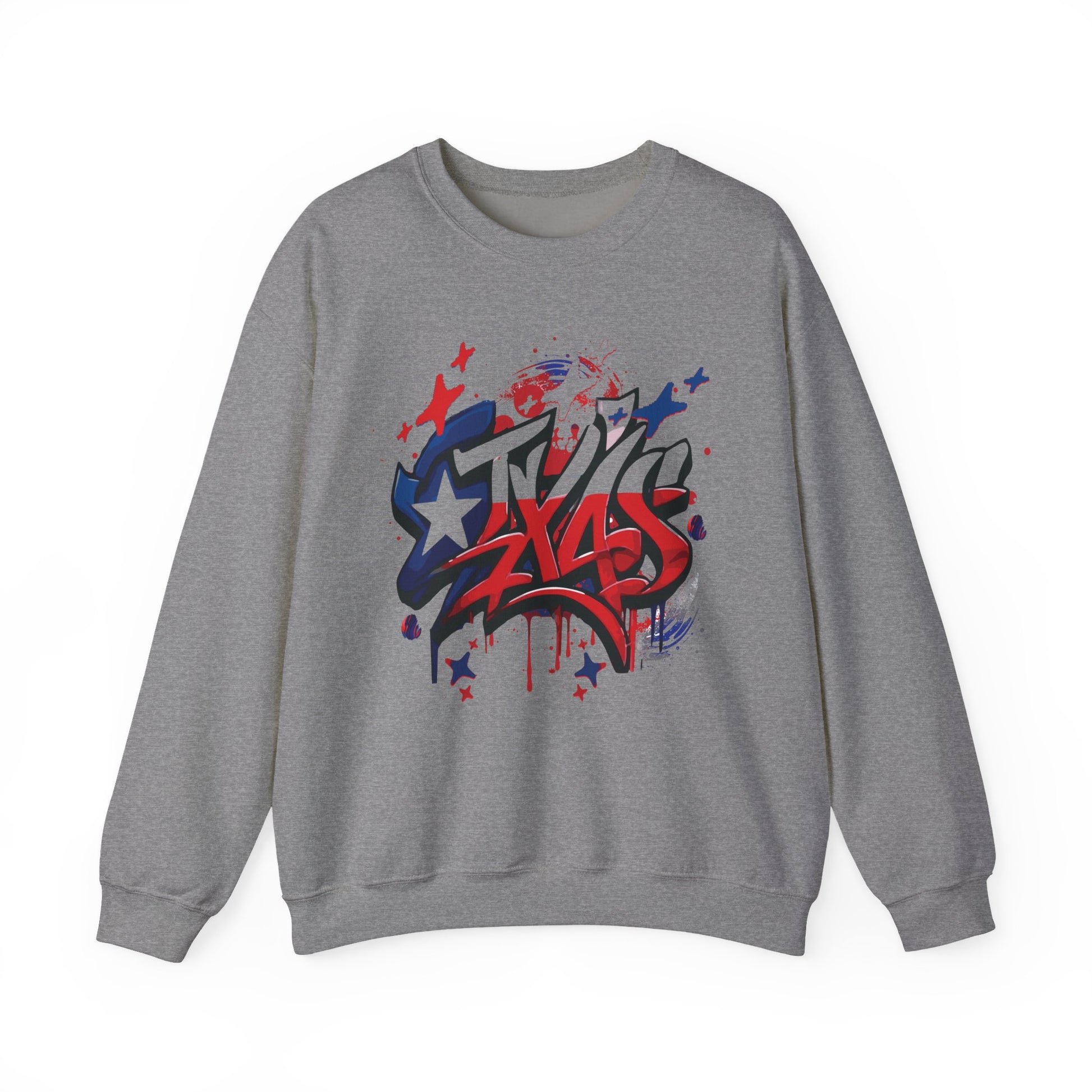 Texas Graffiti Crewneck Sweatshirt, Urban Streetwear, Unisex Fashion, Graphic Sweatshirt, Cozy Layering Piece, Gift for Him/Her