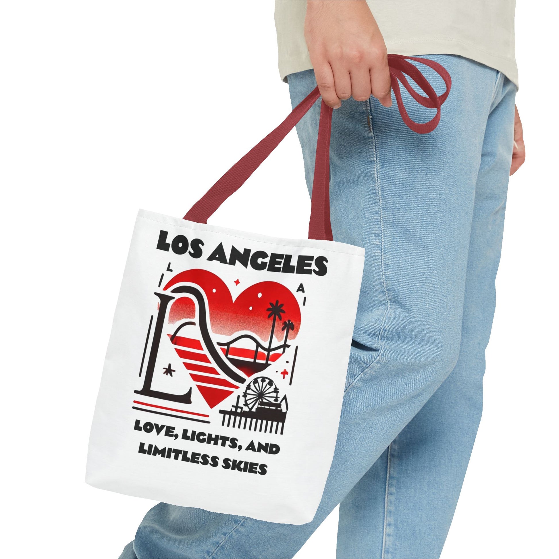 Los Angeles Love Tote Bag | AOP Beach Bag, Shopping Tote, Travel Bag, Eco-Friendly Gift, California Souvenir