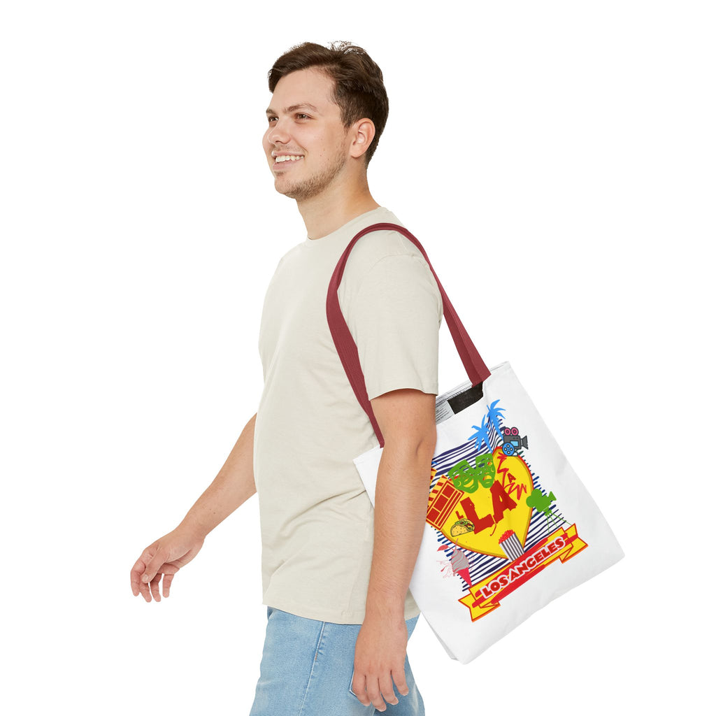 Los Angeles Love Tote Bag, Fun Beach Bag, Travel Tote, Summer Accessory, Gift for Travelers, AOP Design